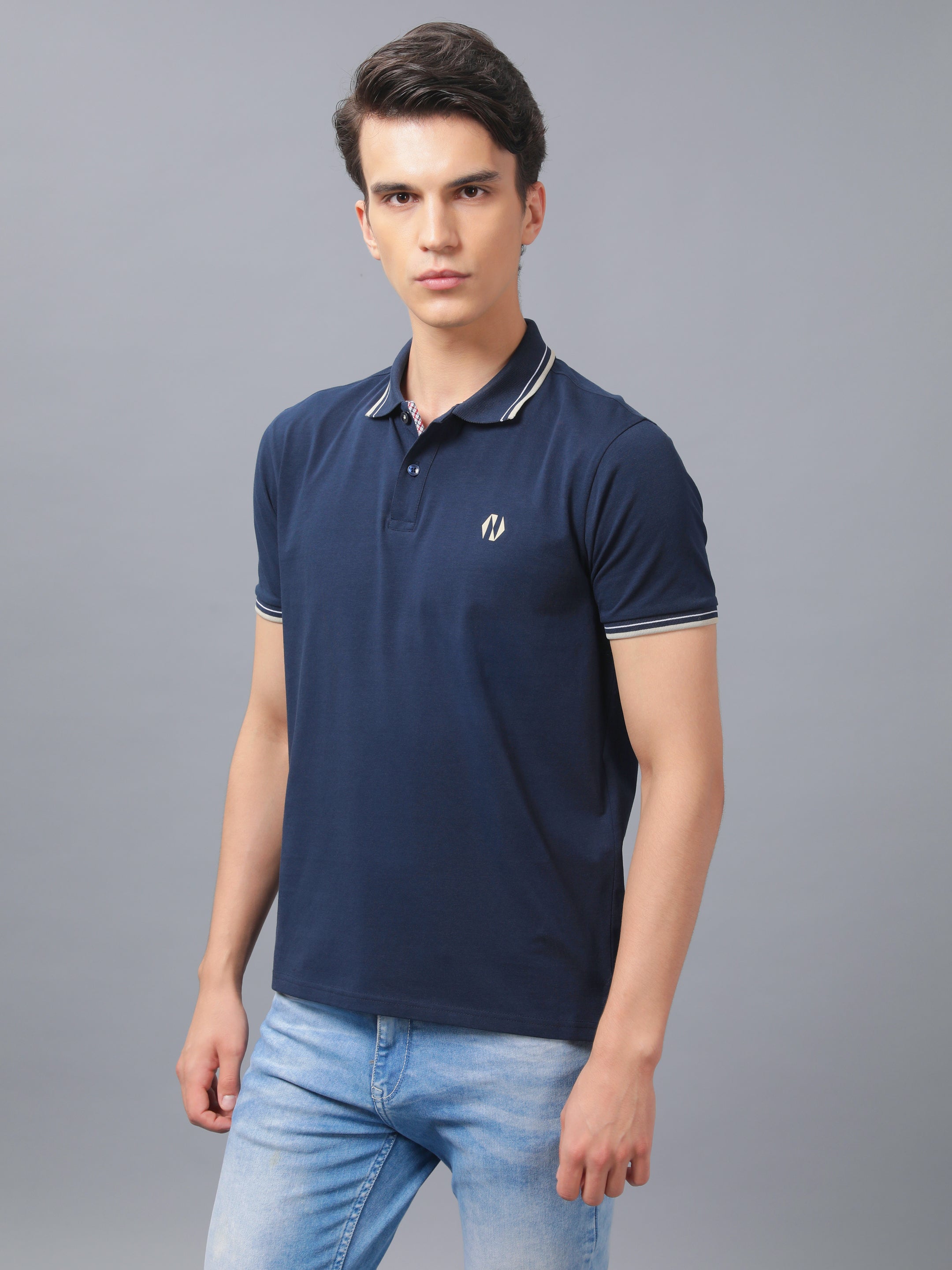 Nimble PURPLE Label Cotton Stretch Regular Polo T-shirt for Men