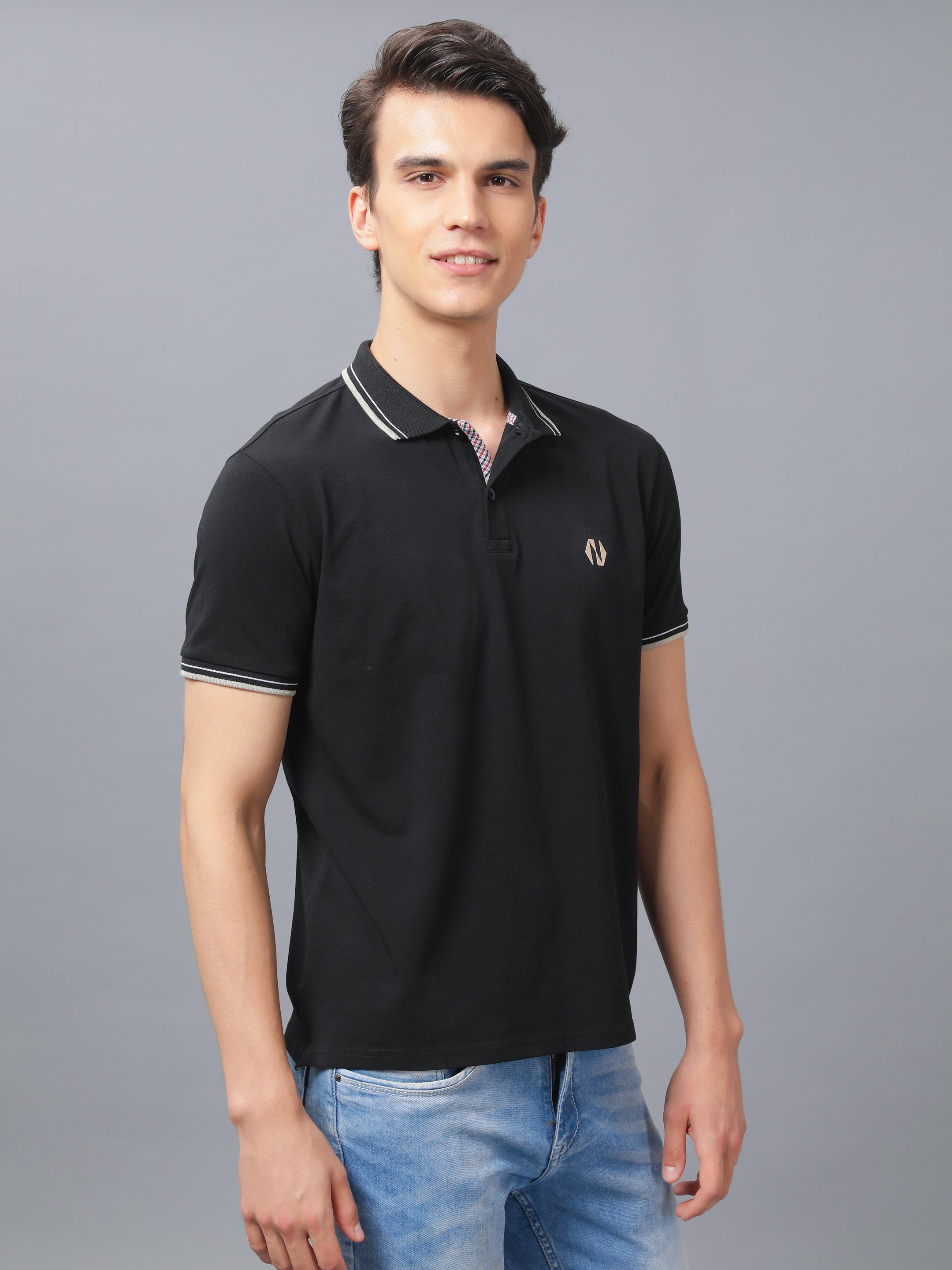 Nimble PURPLE Label Cotton Stretch Regular Polo T-shirt for Men