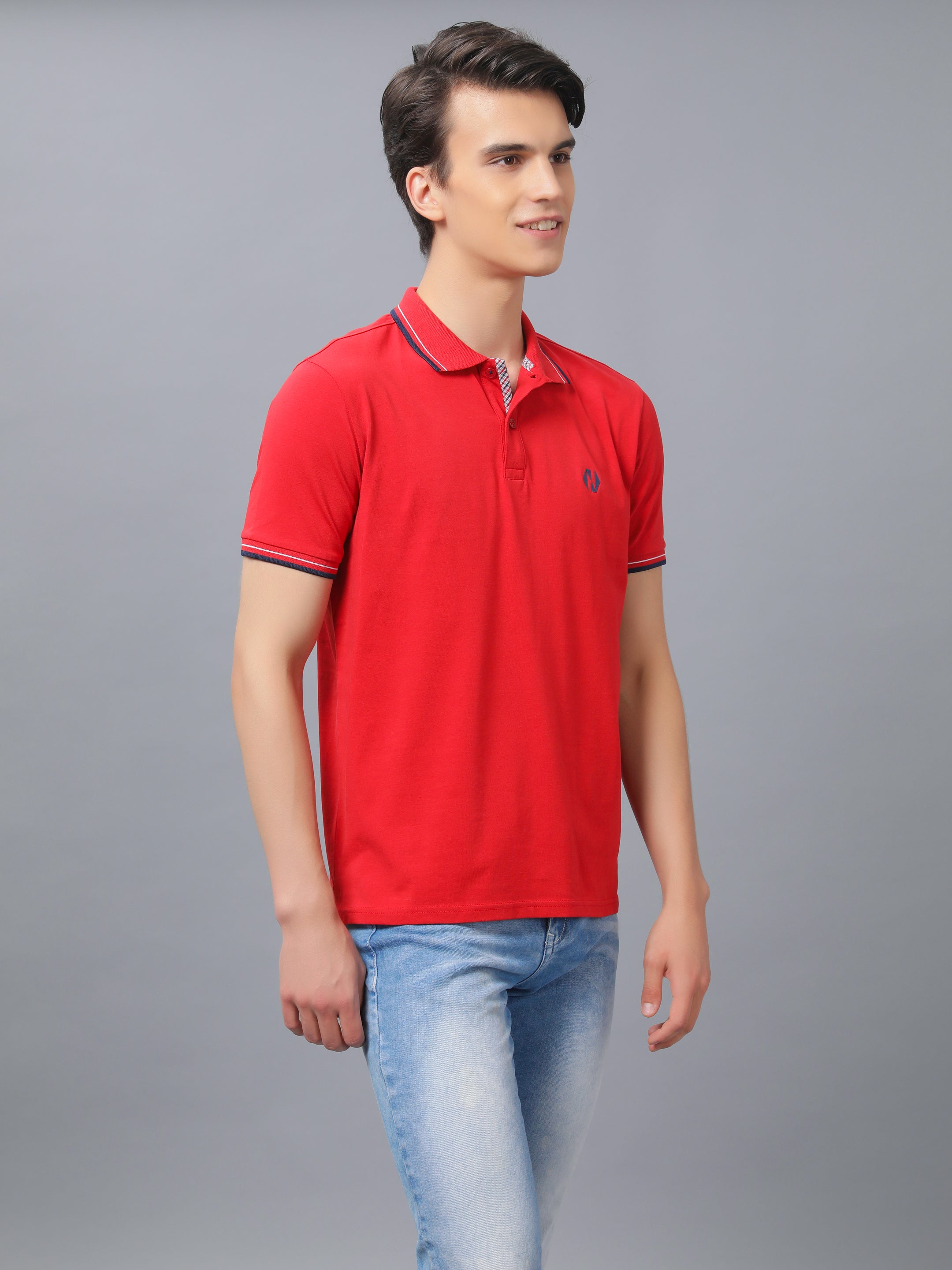 Nimble PURPLE Label Cotton Stretch Regular Polo T-shirt for Men