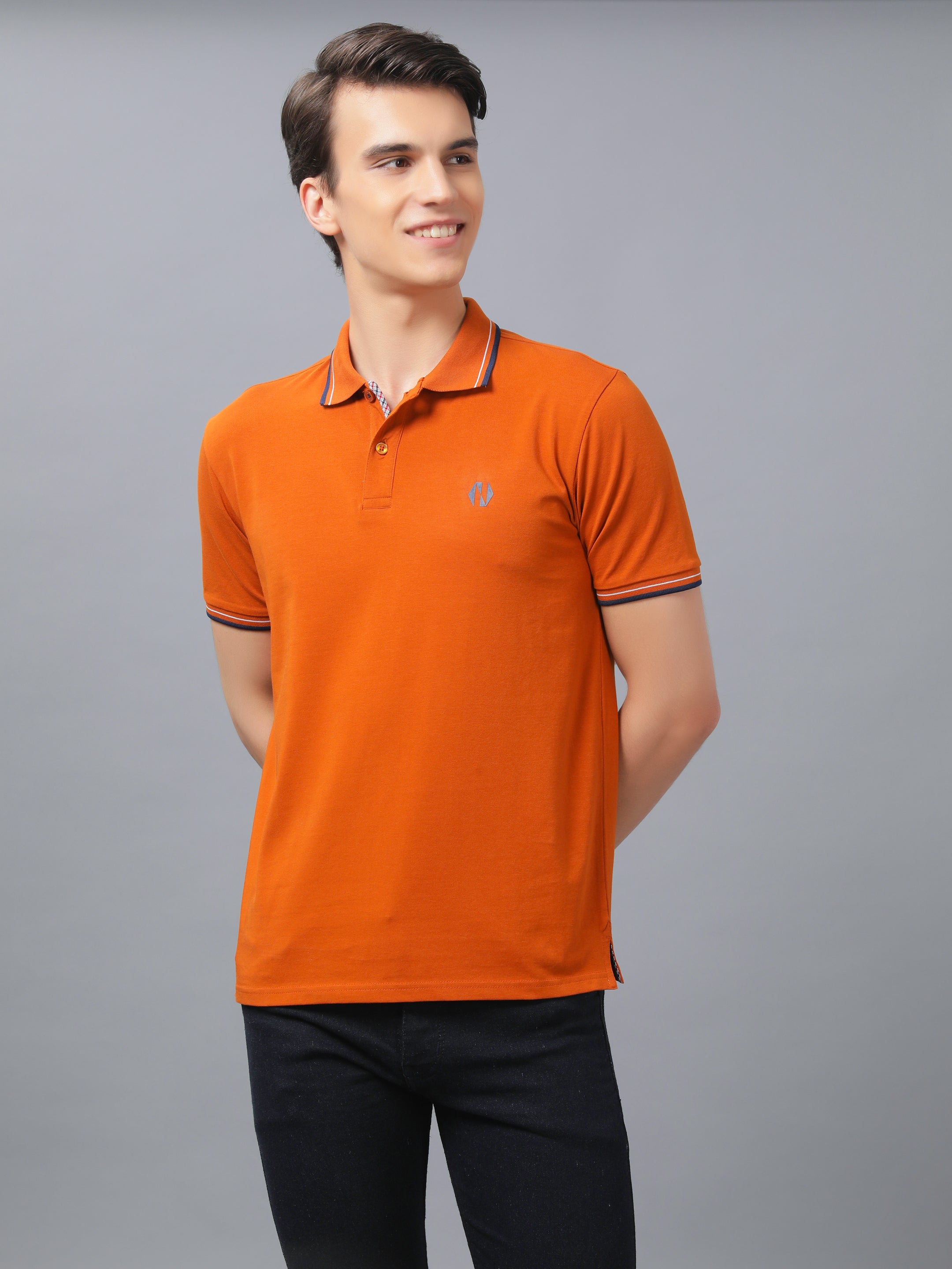 Nimble PURPLE Label Cotton Stretch Regular Polo T-shirt for Men