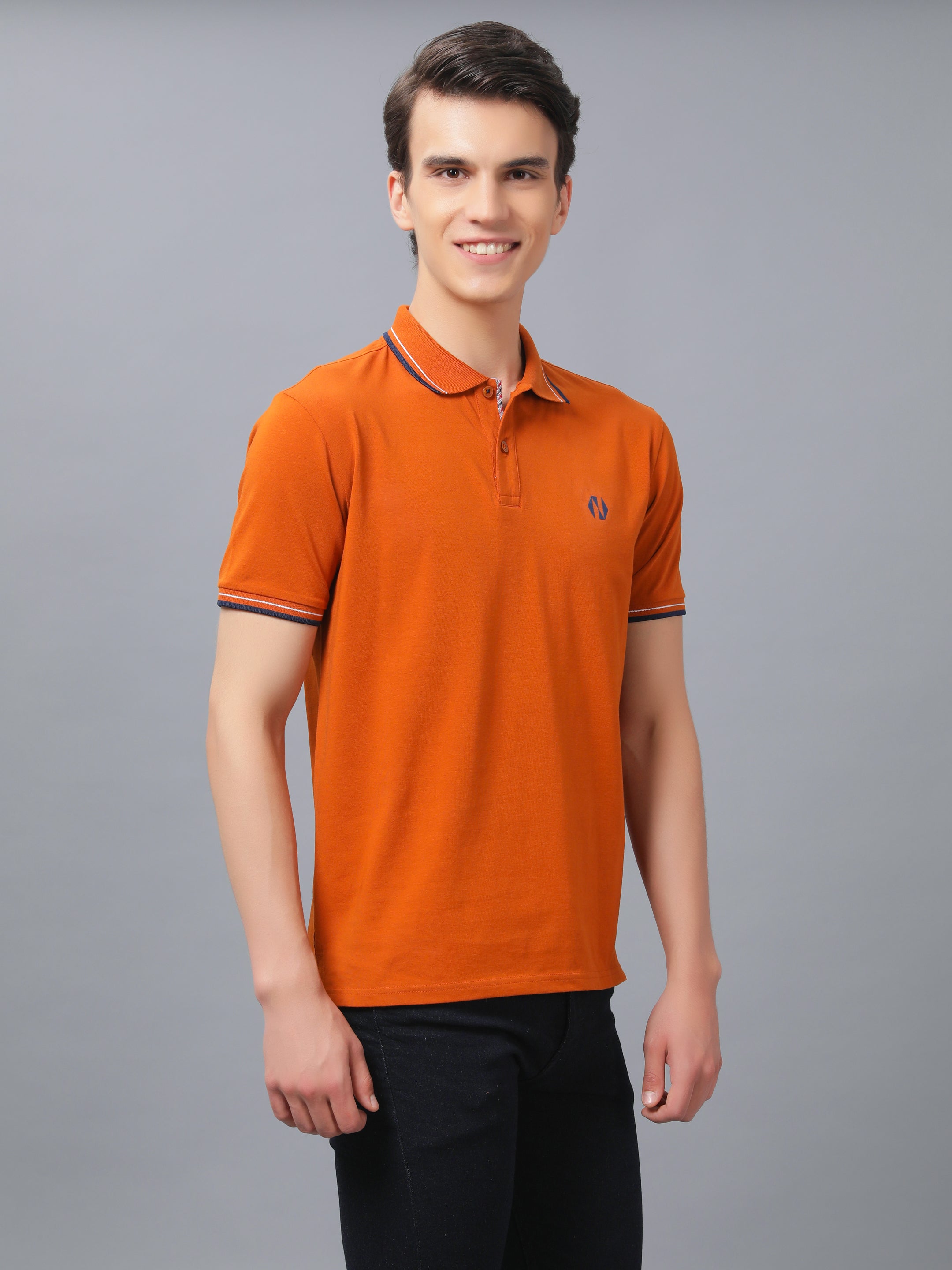 Nimble PURPLE Label Cotton Stretch Regular Polo T-shirt for Men