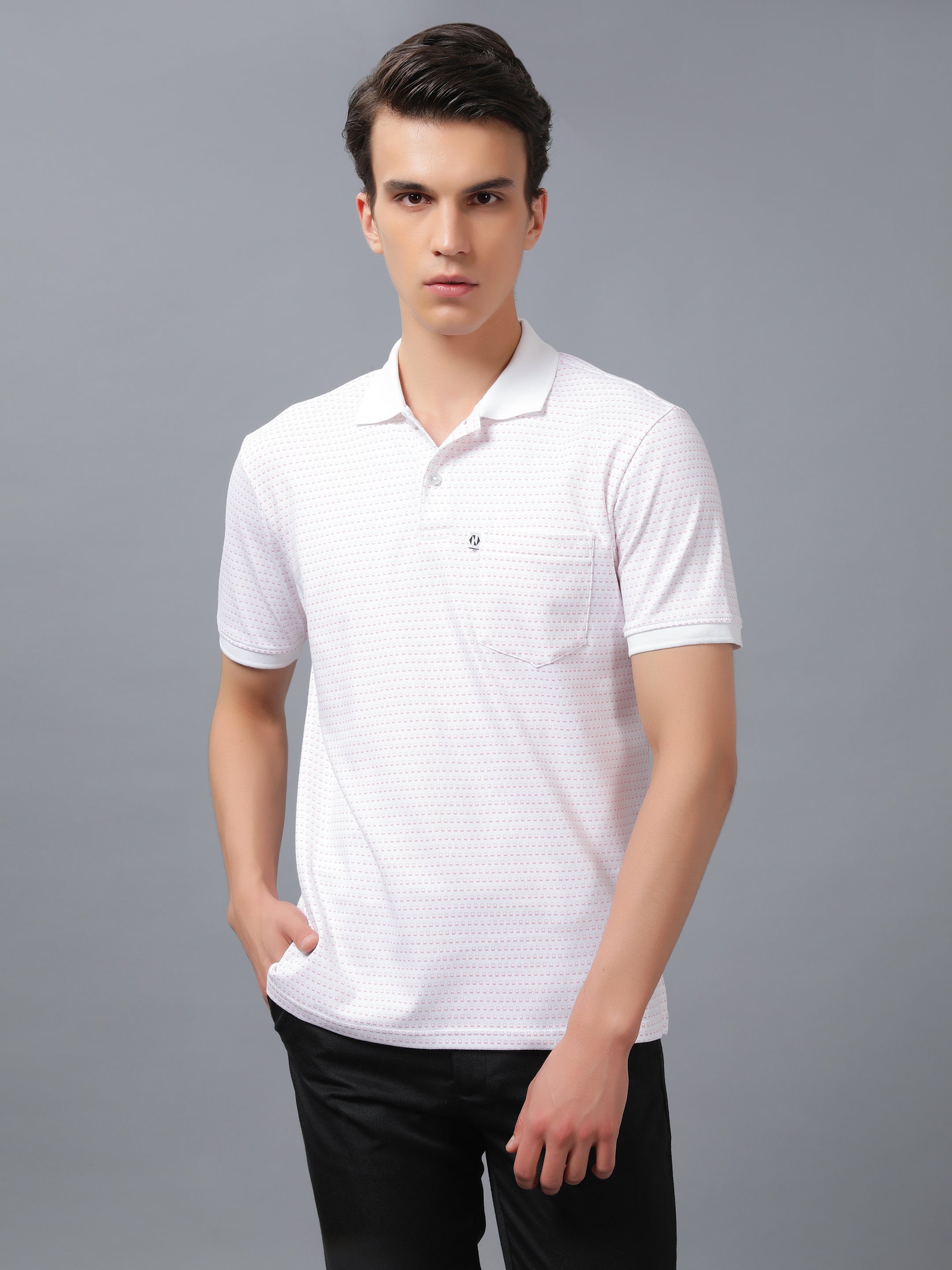 Men Golf Polo All Over Printed T-shirt