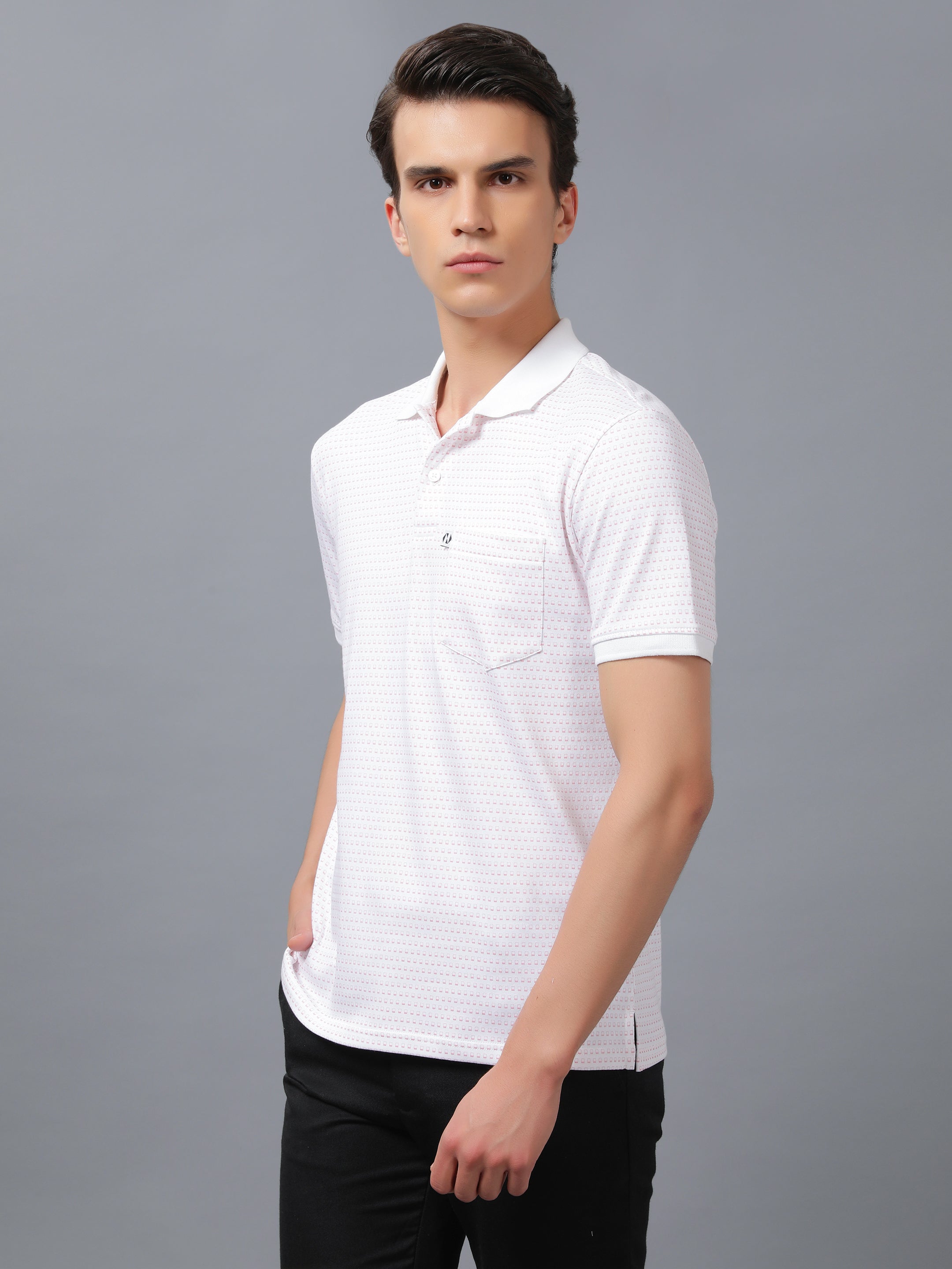 Men Golf Polo All Over Printed T-shirt