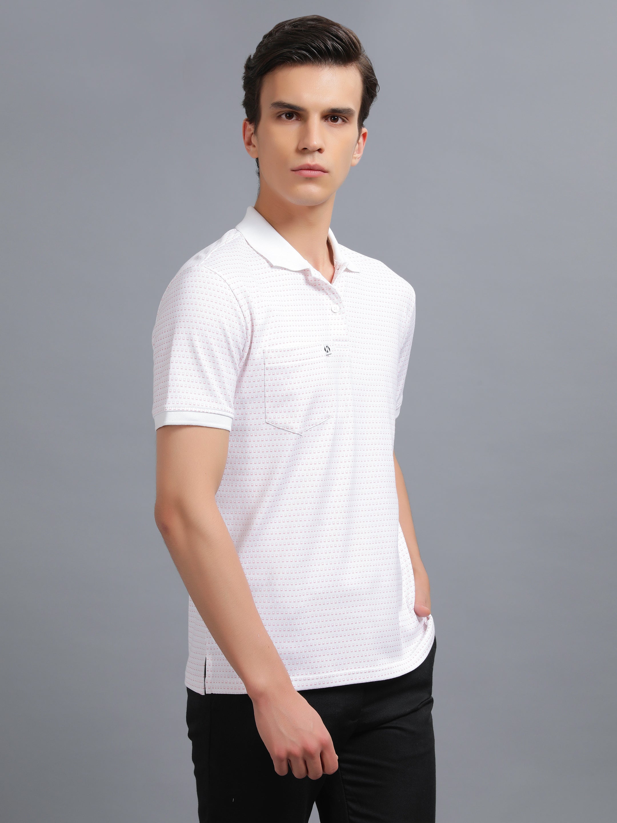 Men Golf Polo All Over Printed T-shirt