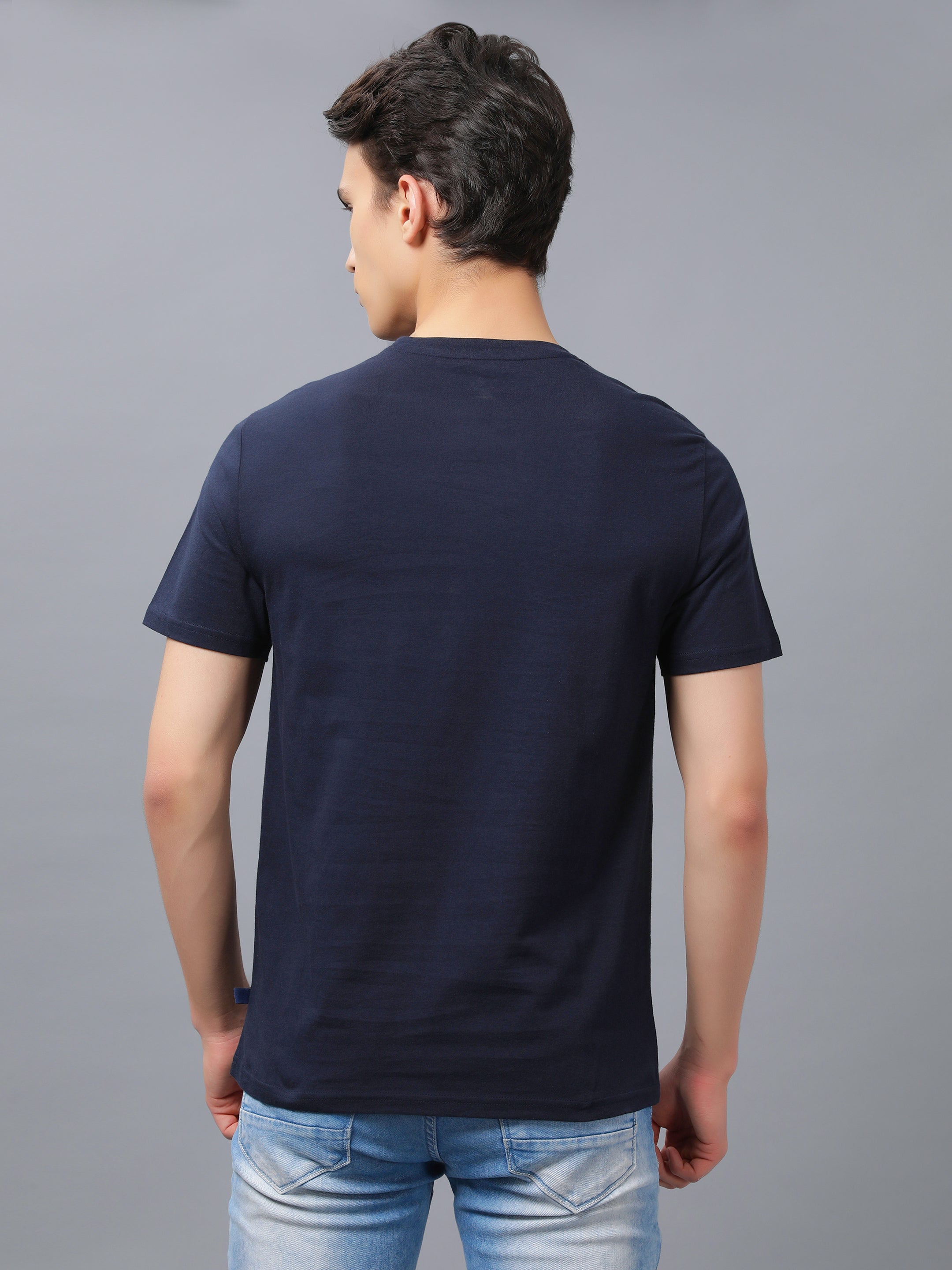 Mens Basic Round Neck Solid T Shirt