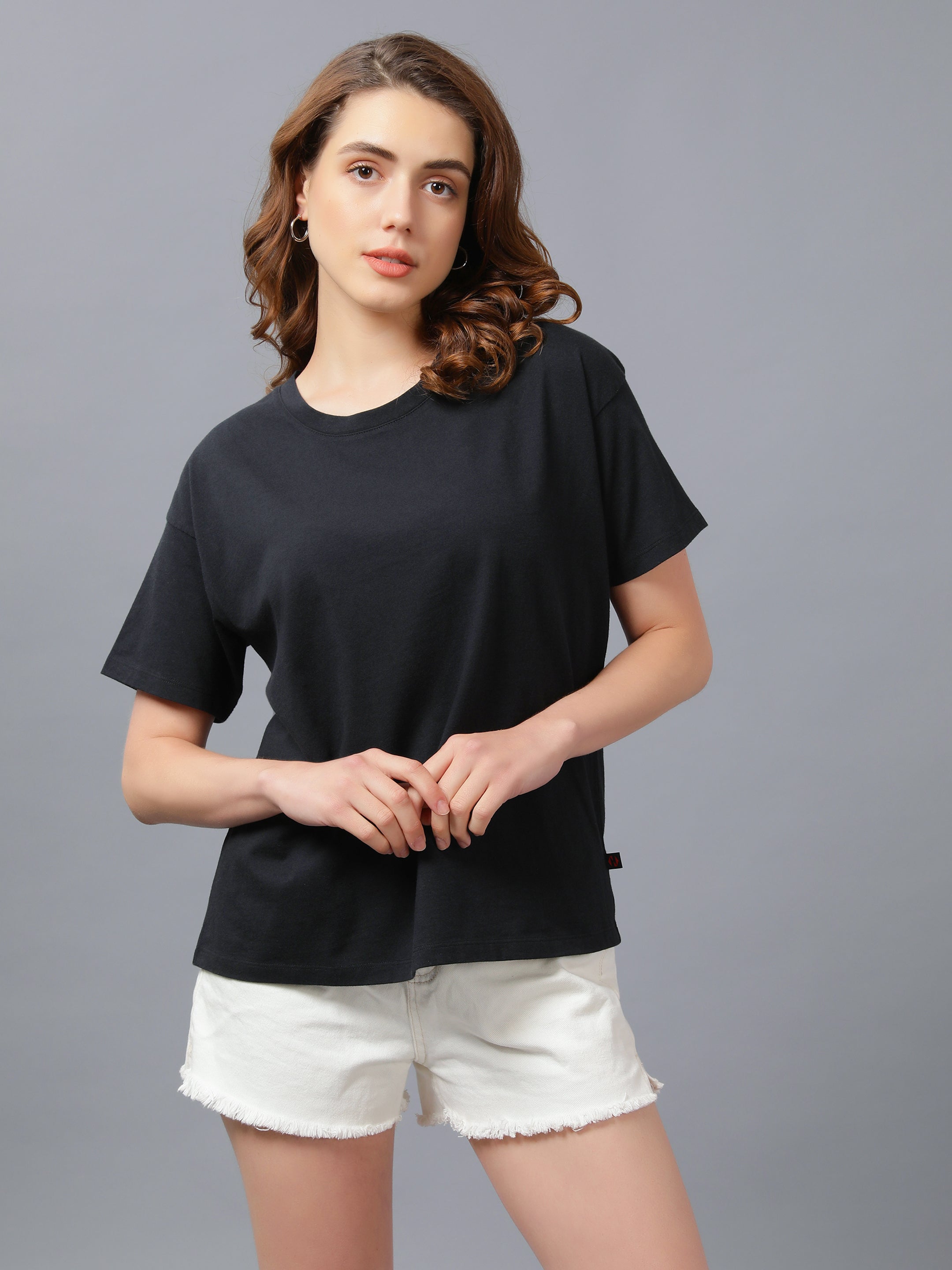 Nimble Women Round Neck Oversized T-shirt