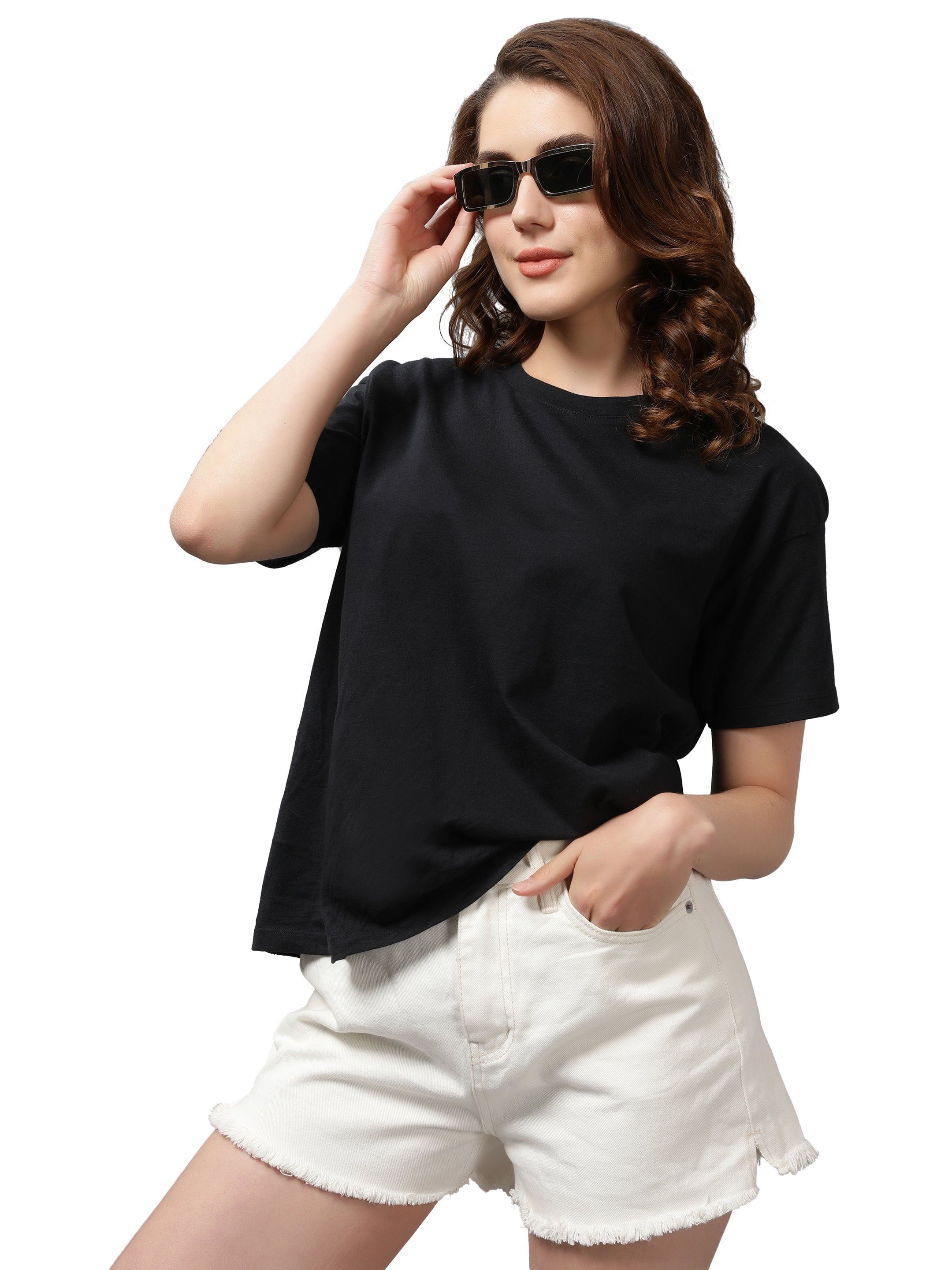 Nimble Women Round Neck Oversized T-shirt