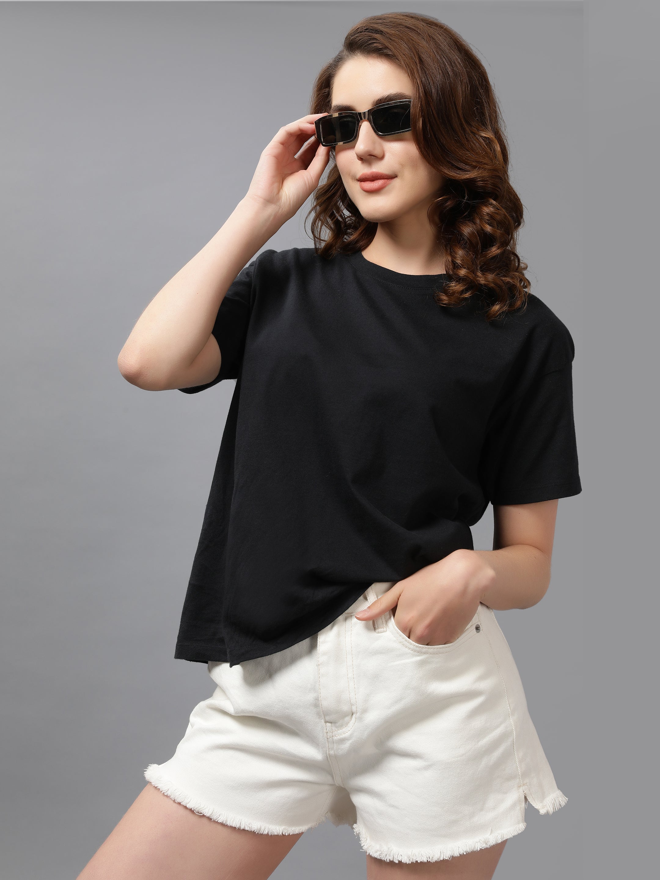 Nimble Women Round Neck Oversized T-shirt