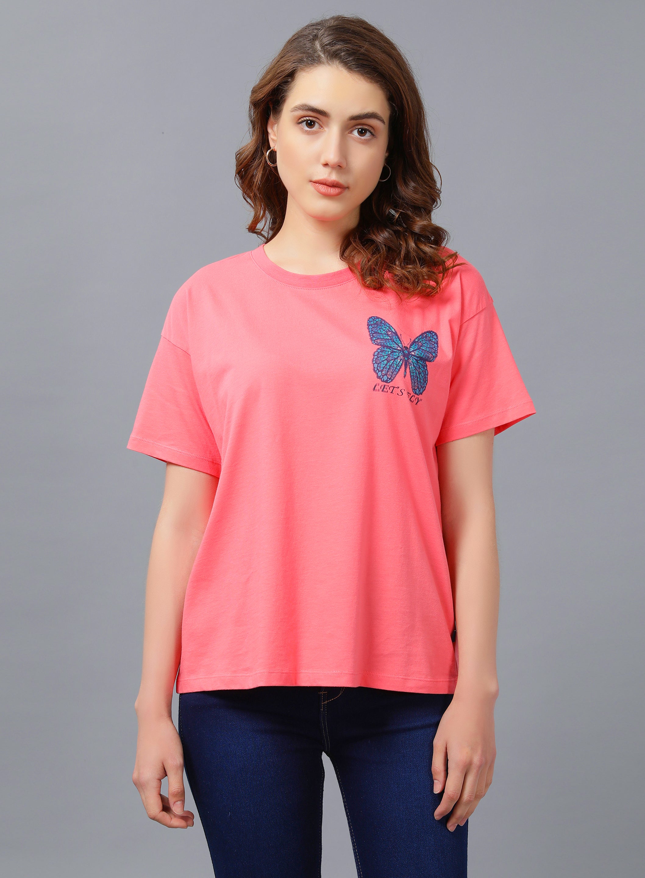 Nimble Women Round Neck Oversized T-shirt