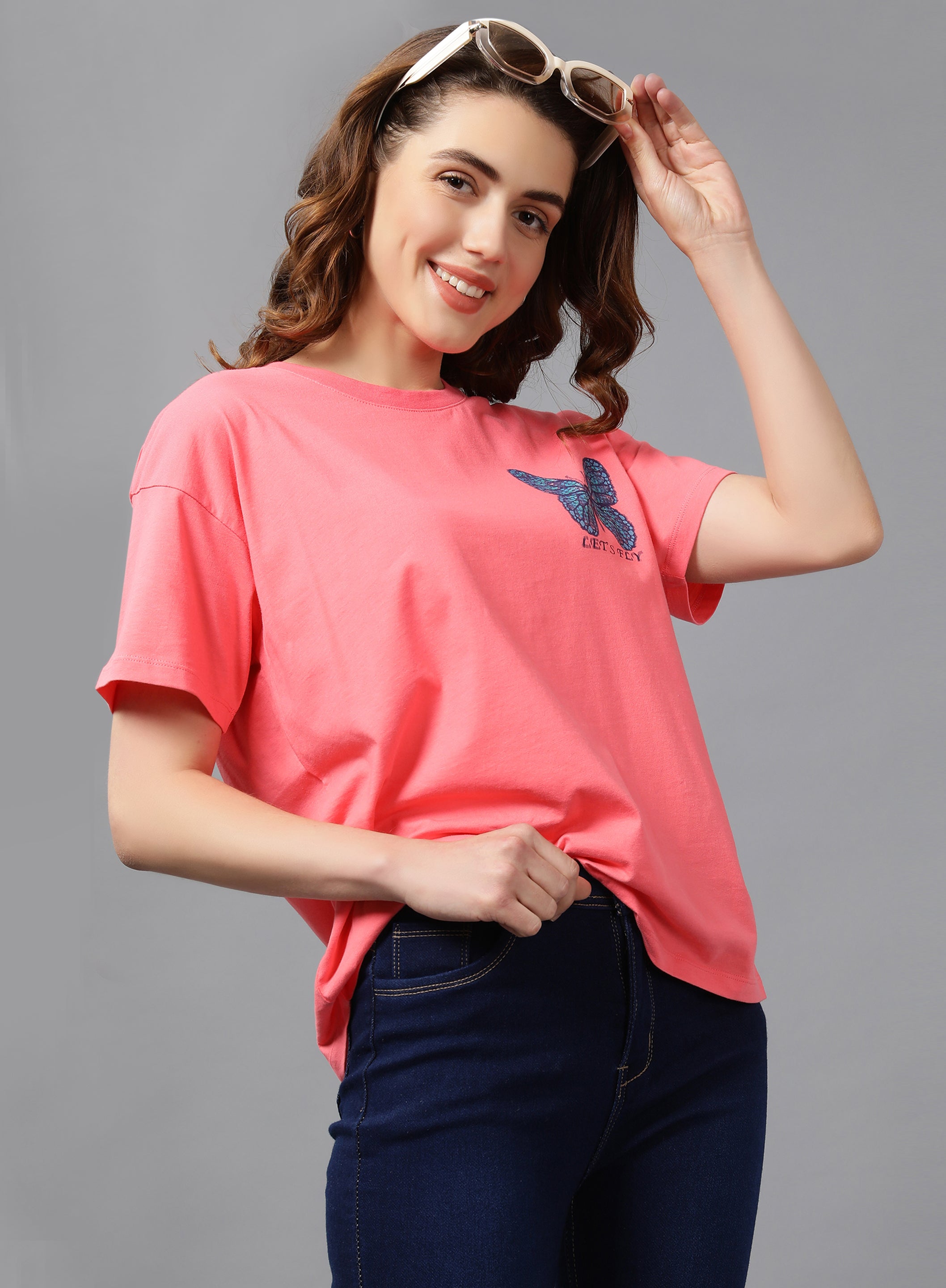 Nimble Women Round Neck Oversized T-shirt