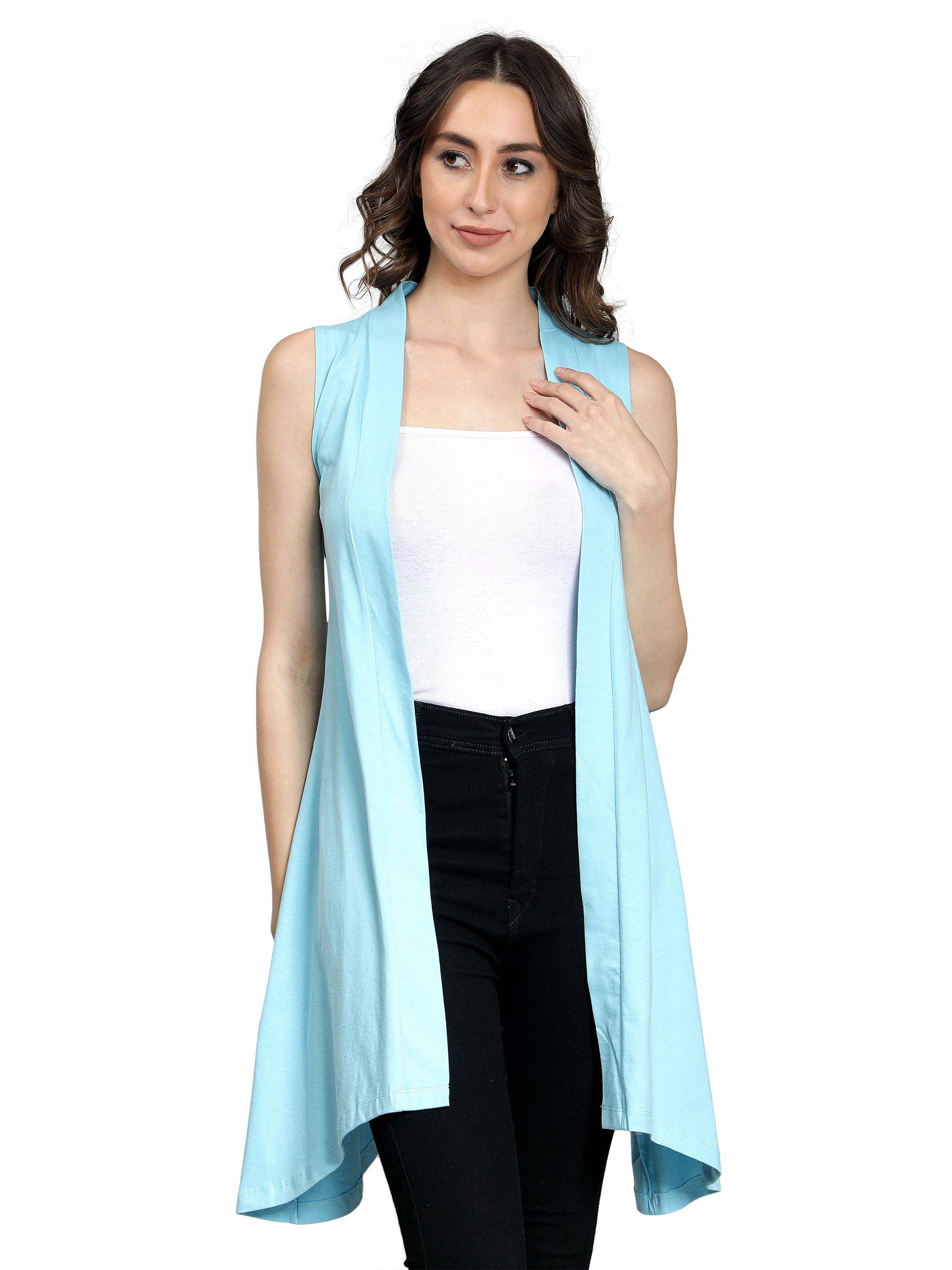 Womens Long Shrug with Cut Sleeves