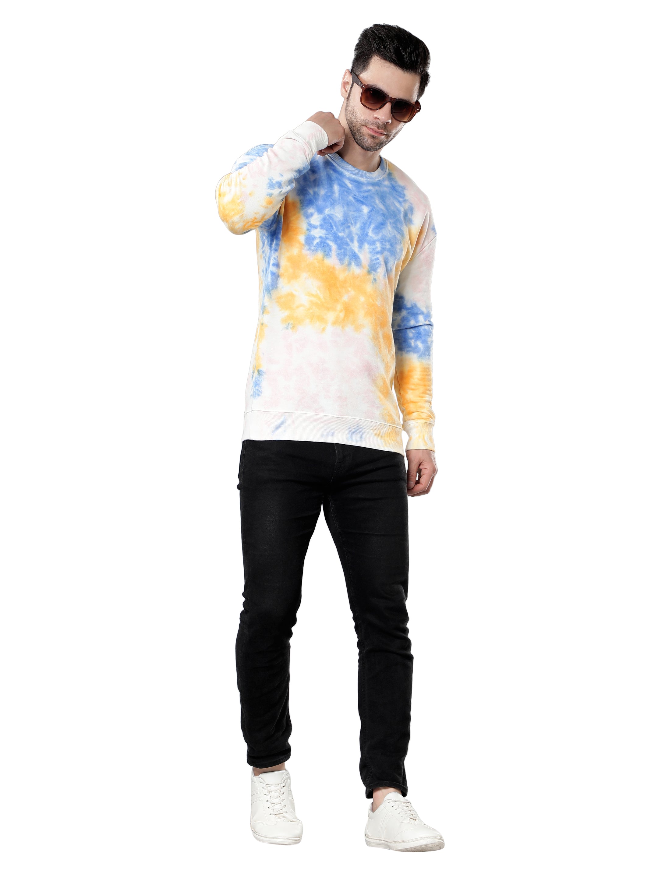 Mens Patches Tie & Dye Sweatshirt