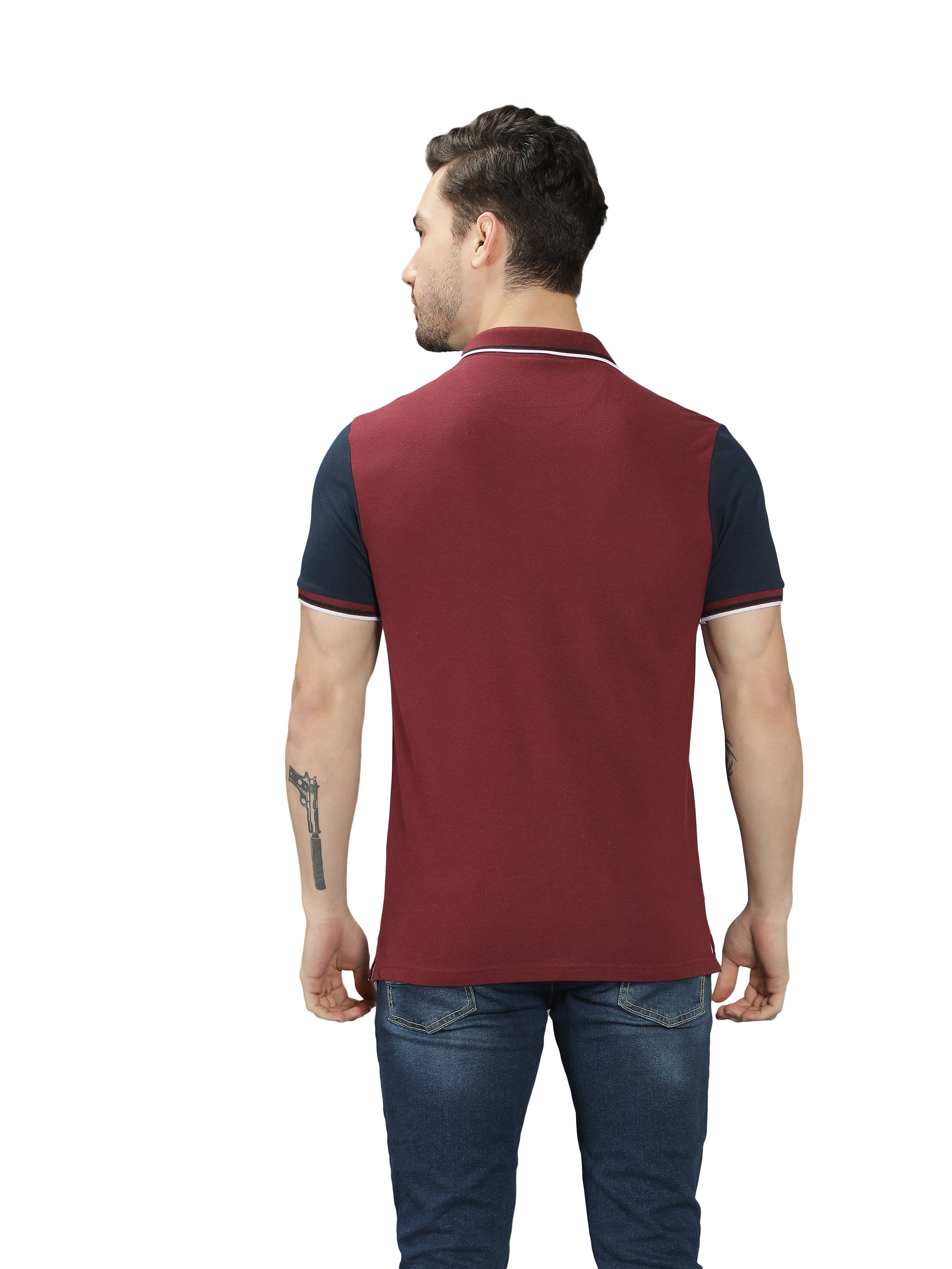 Maroon Short Sleeve Polo T-Shirt for Men