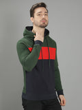 Green Full Sleeves Cut n Sew Hoodie Sweatshirt