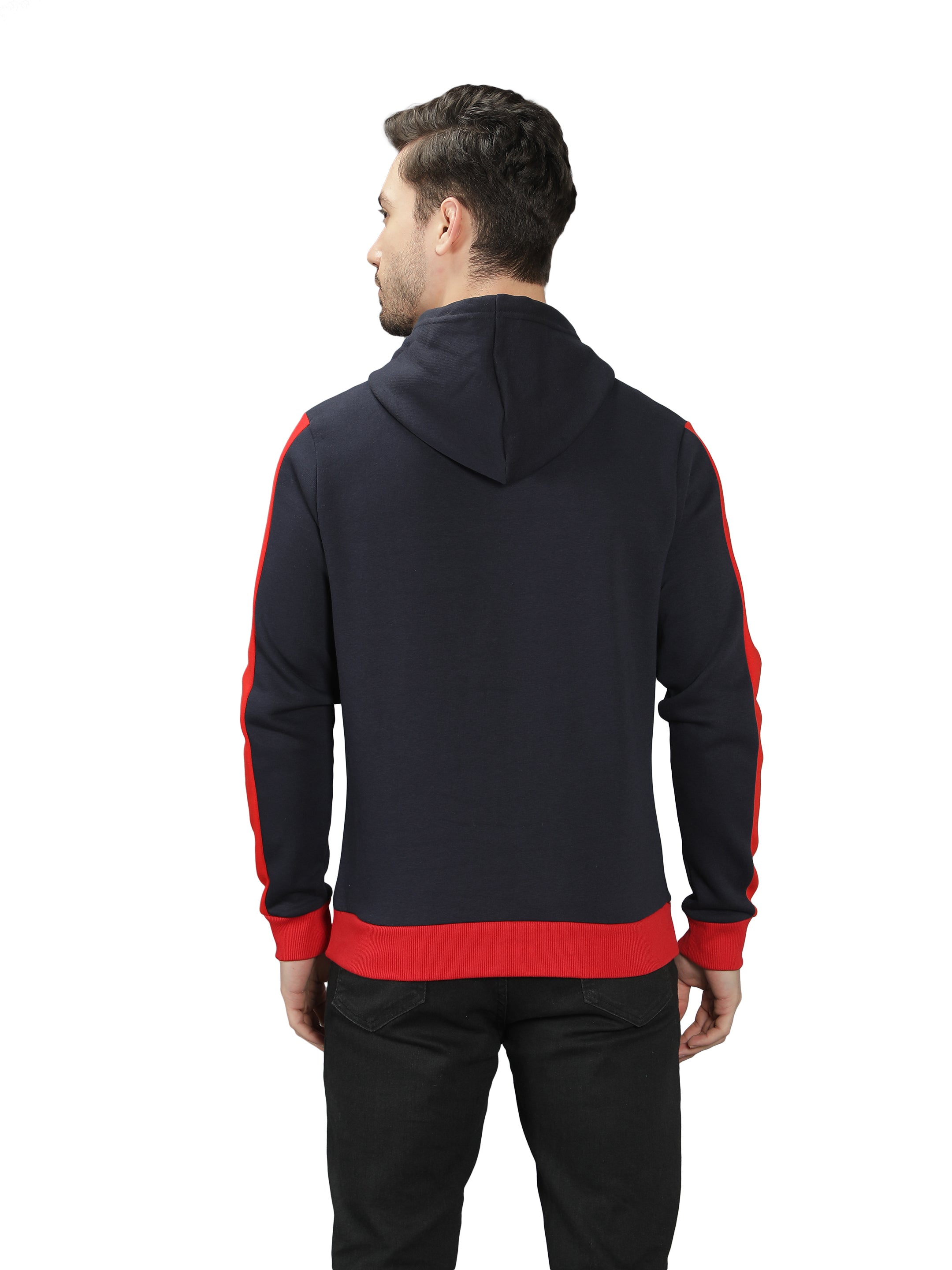 Navy Cut n Sew Hoodie Sweatshirt with Kangaroo Pocket