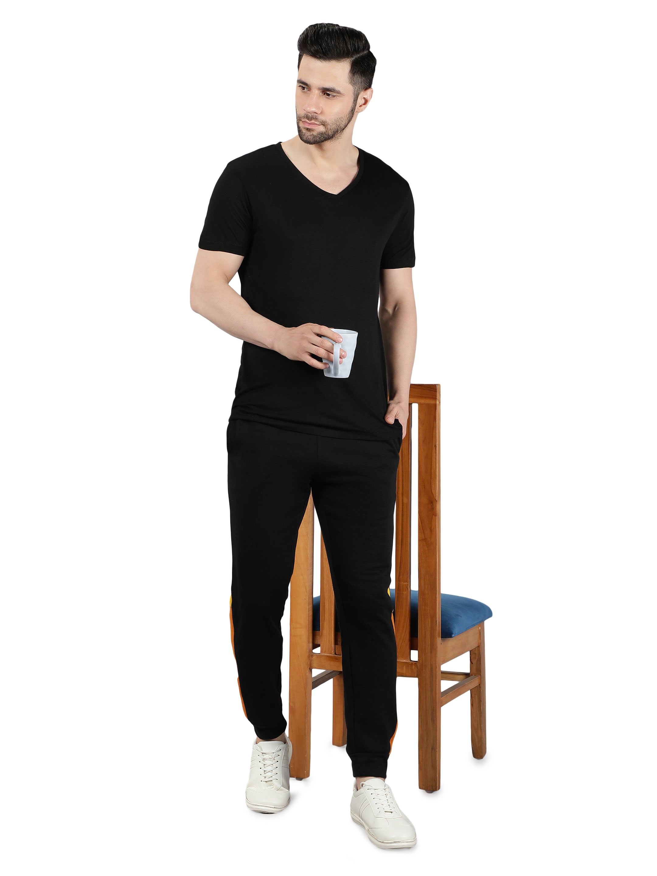 Premium Black T-Shirt & Joggers Co-Ord Set for Men