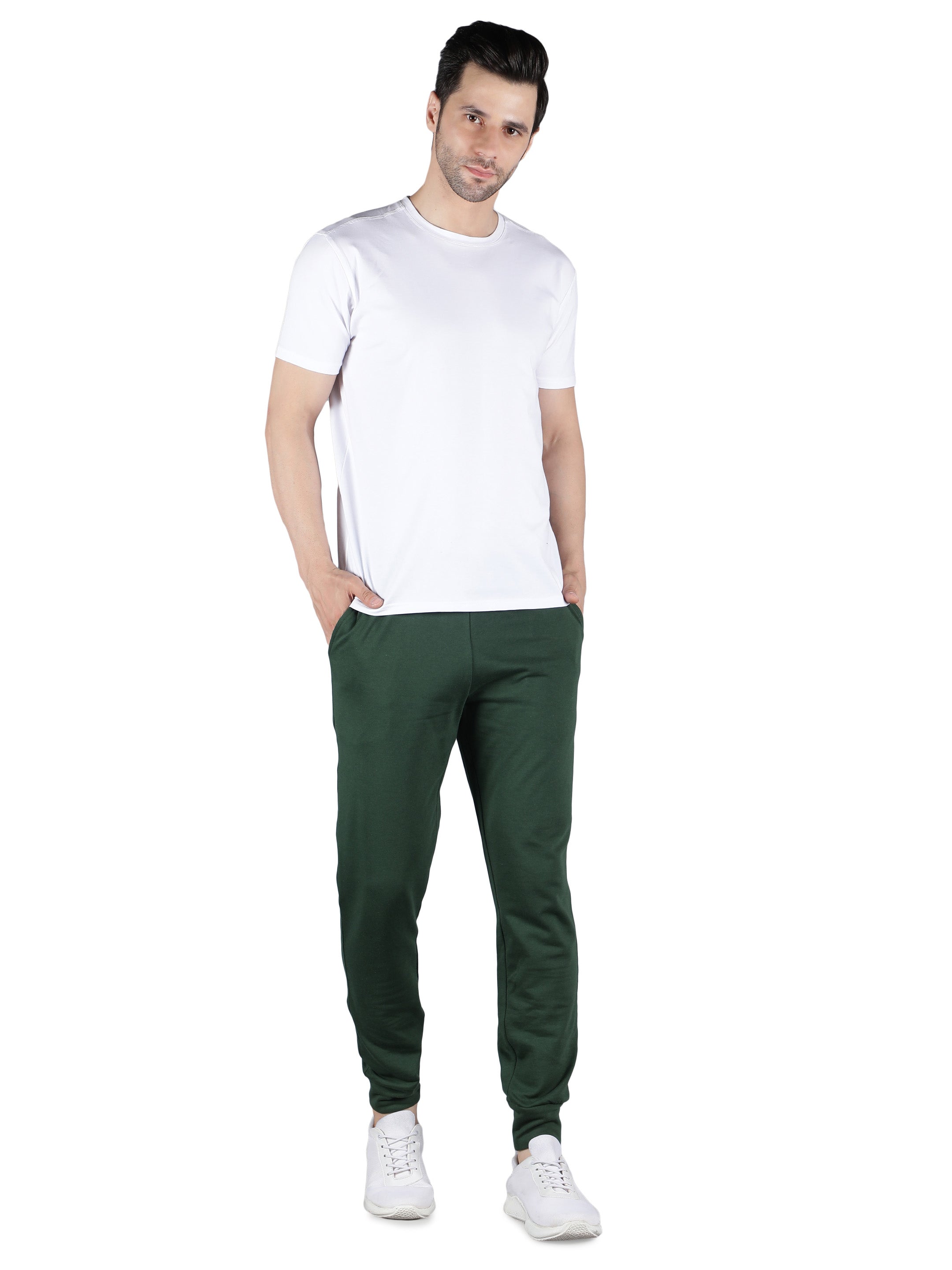 Solid Cut & Sew Fleece Joggers for Men