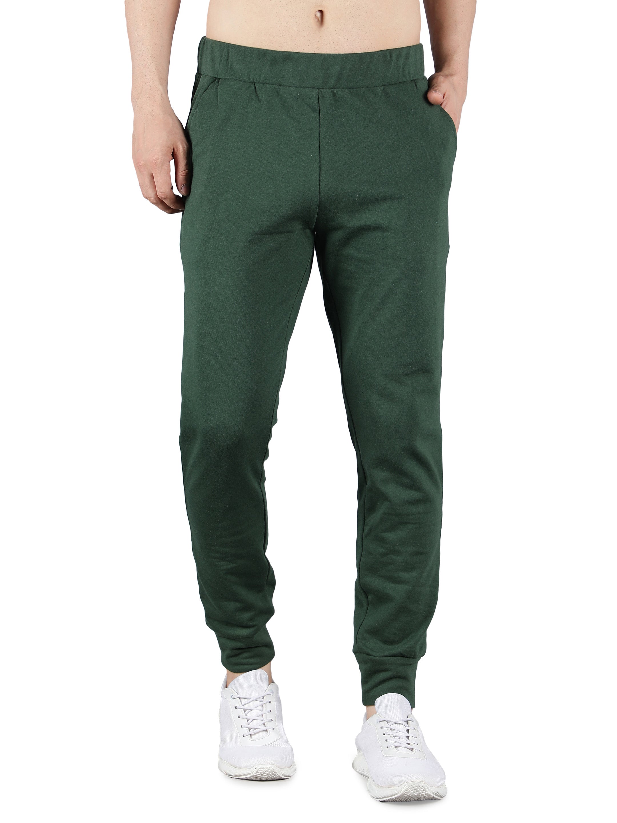 Solid Cut & Sew Fleece Joggers for Men