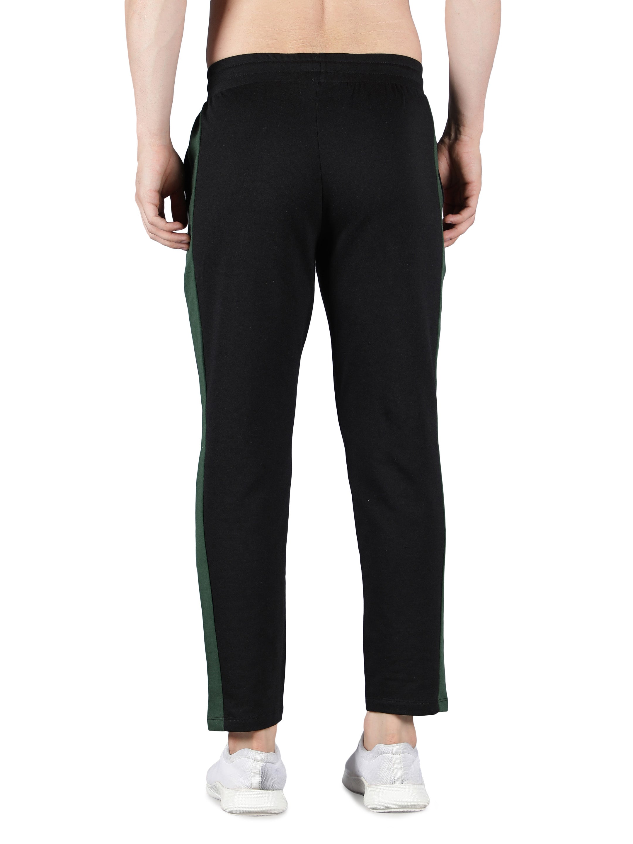 Solid Black Fleece Joggers for Men