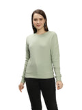 Womens Solid Full Sleeves Crew Neck T-Shirt