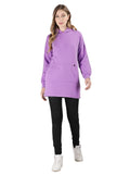 Womens Sweatshirt Dress with Hood and Kangaroo Pocket