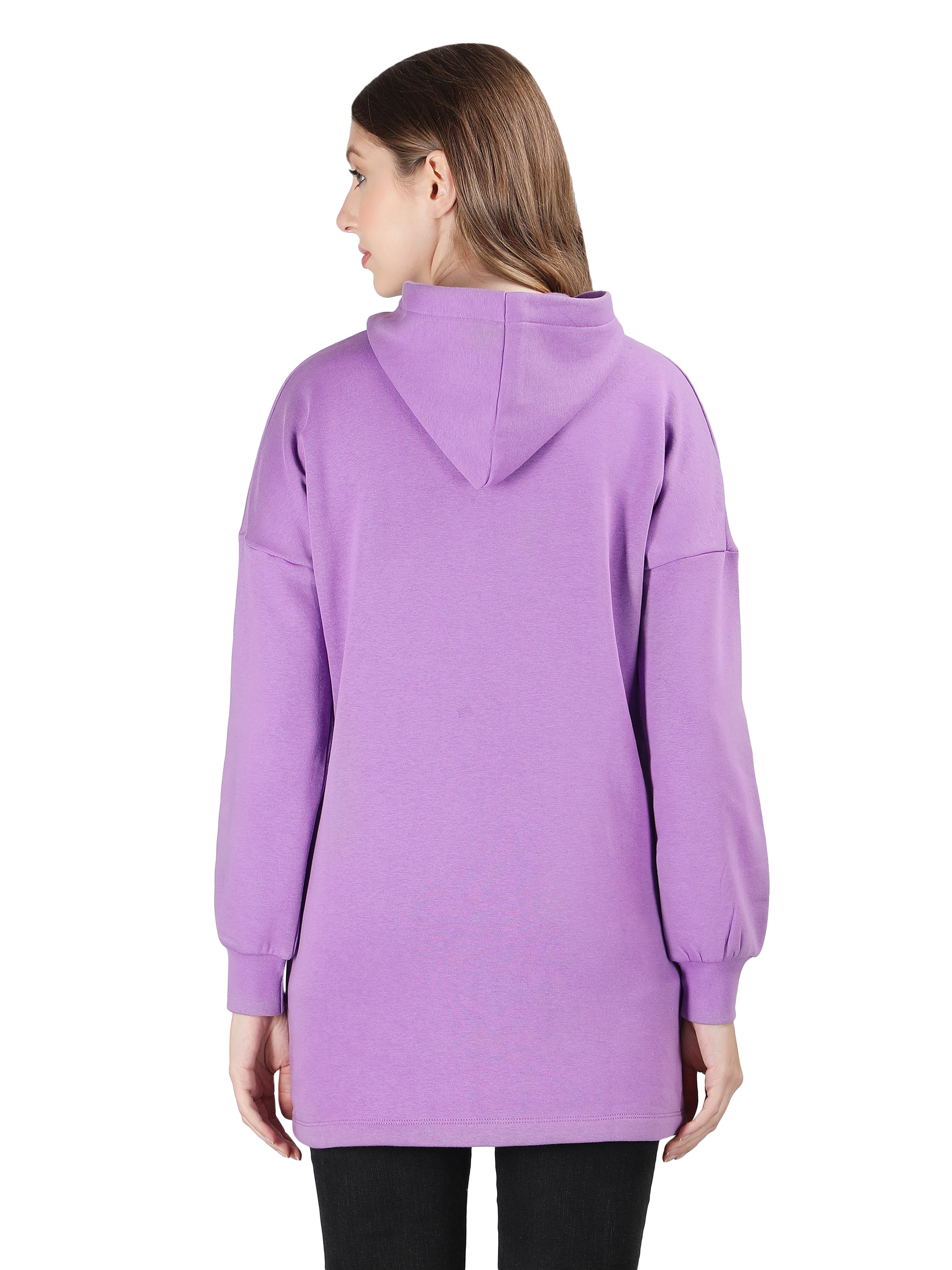 Womens Sweatshirt Dress with Hood and Kangaroo Pocket