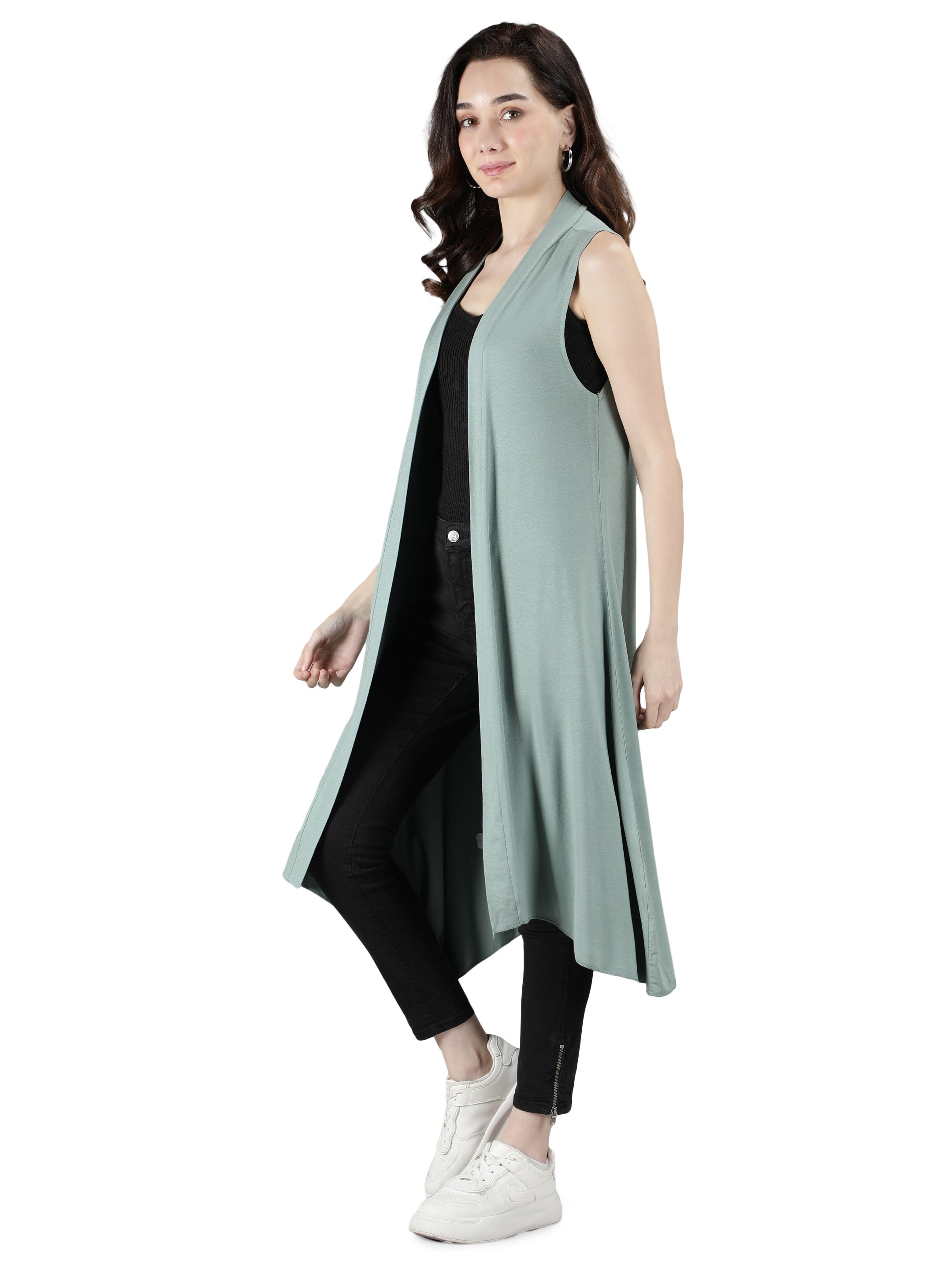 Womens Long Shrug without Sleeves