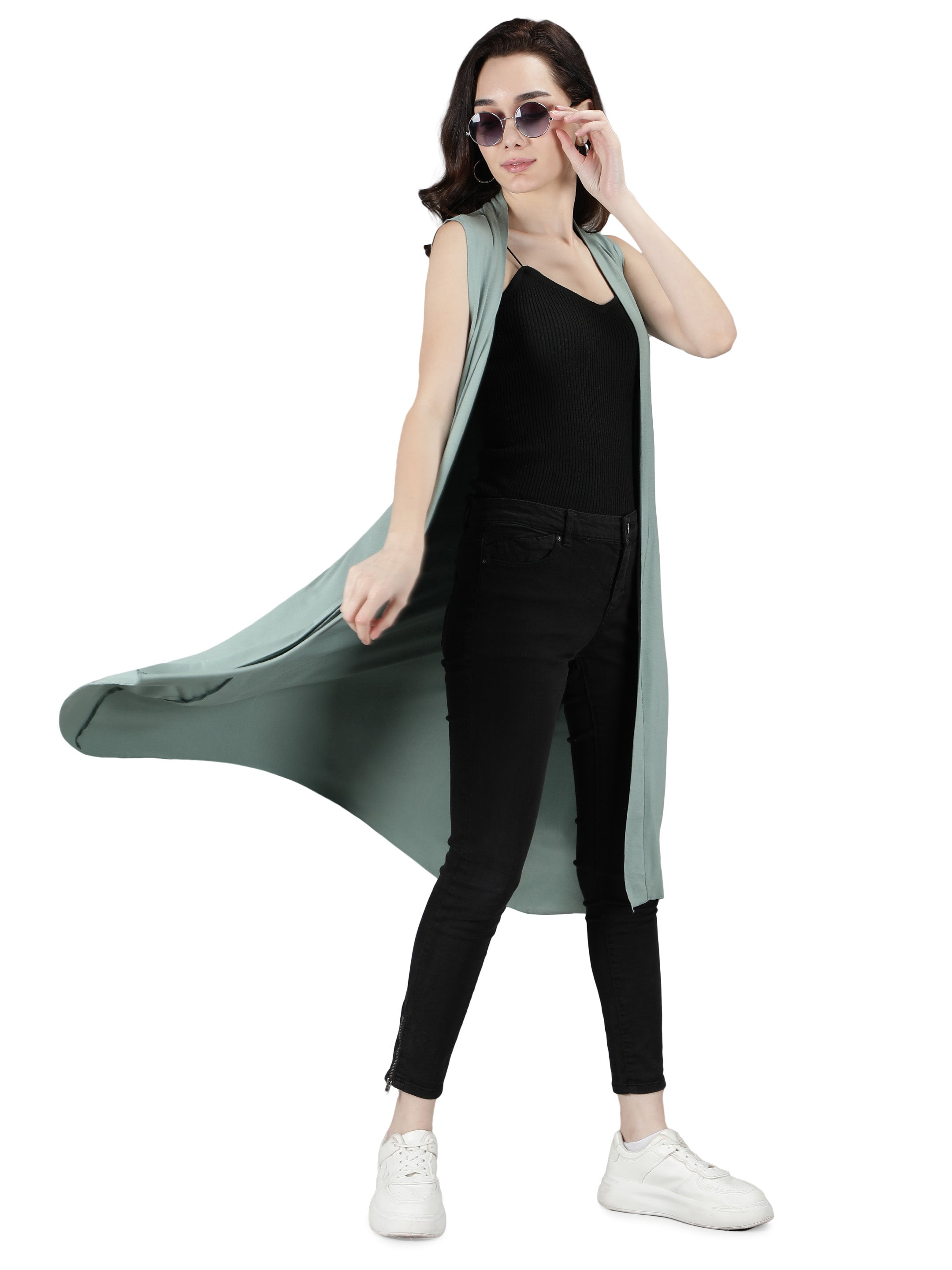 Womens Long Shrug without Sleeves