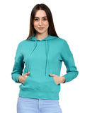 Sea Green Full Sleeves Hoodie for Women