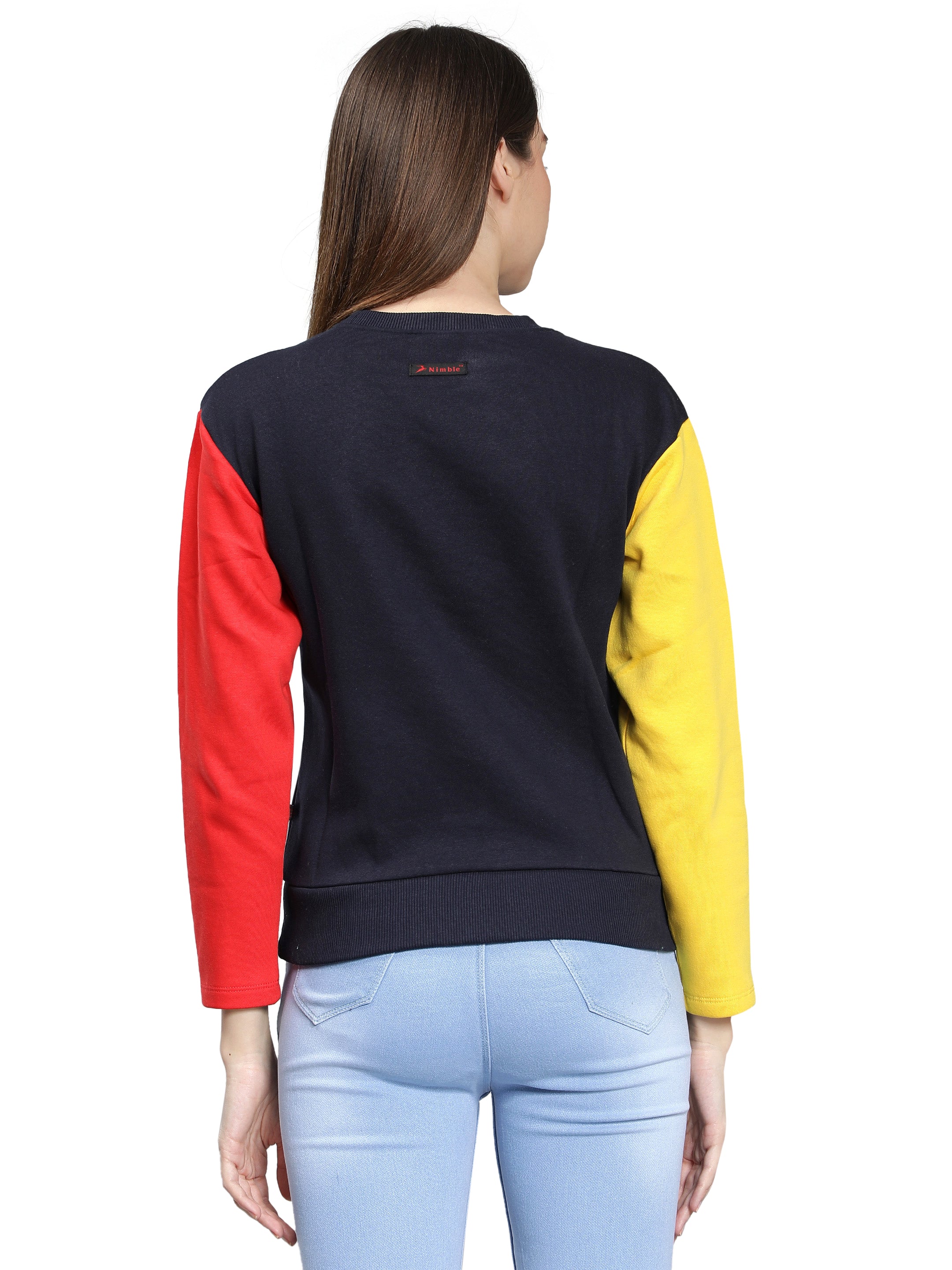 Navy Blue Full Sleeves Sweatshirt for Women