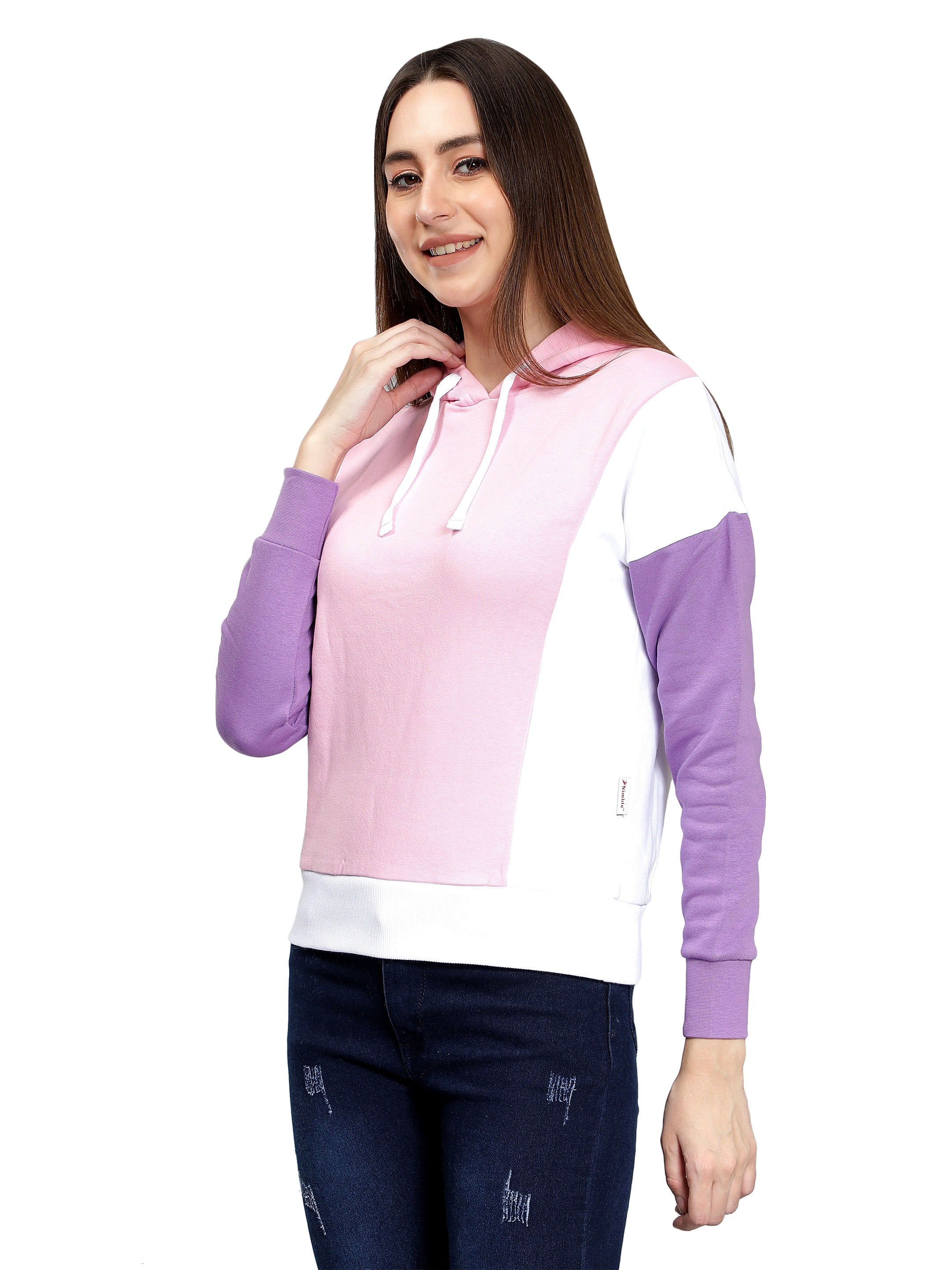 Pink Full Sleeves Hoodie for Women