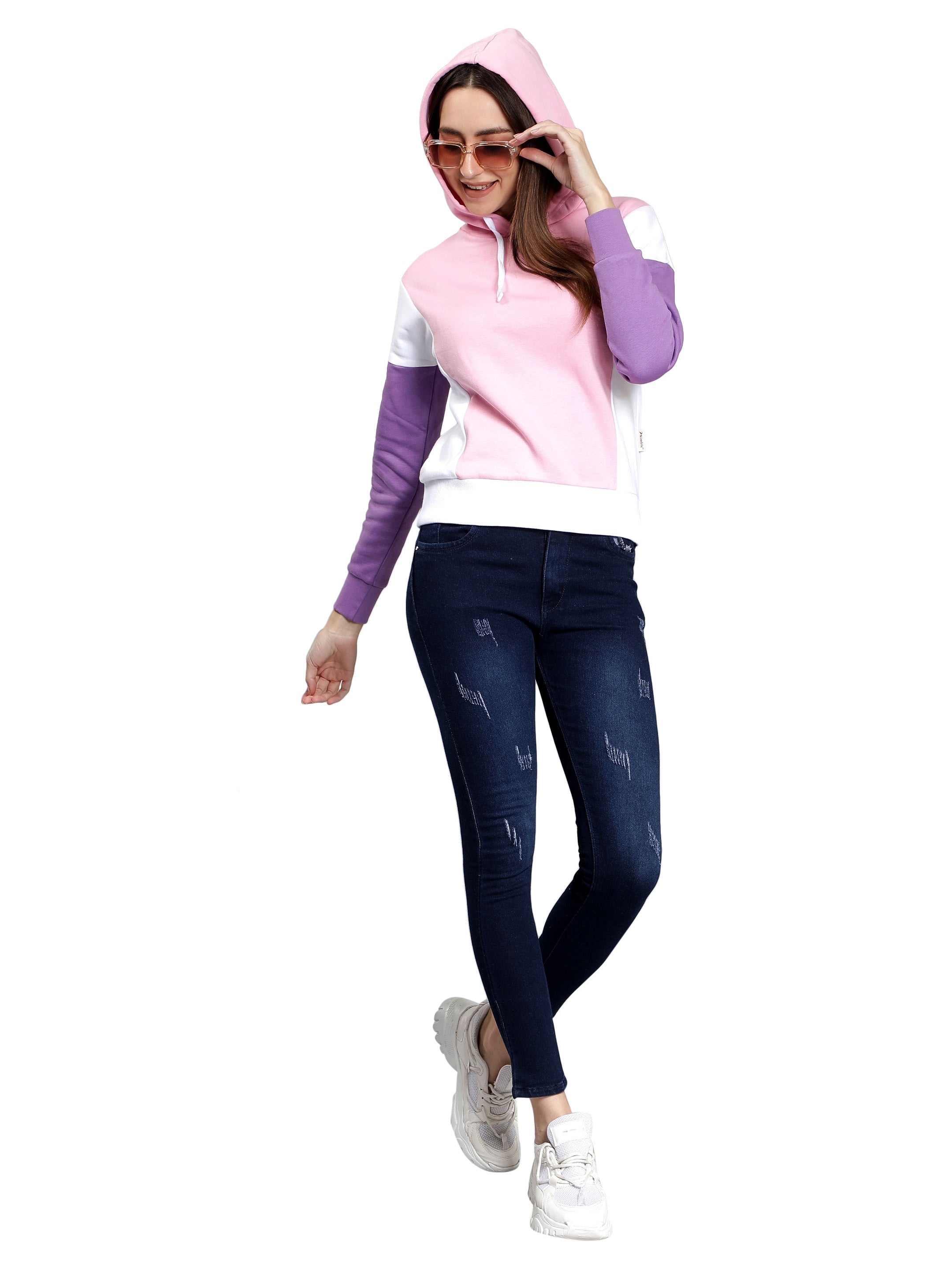 Pink Full Sleeves Hoodie for Women