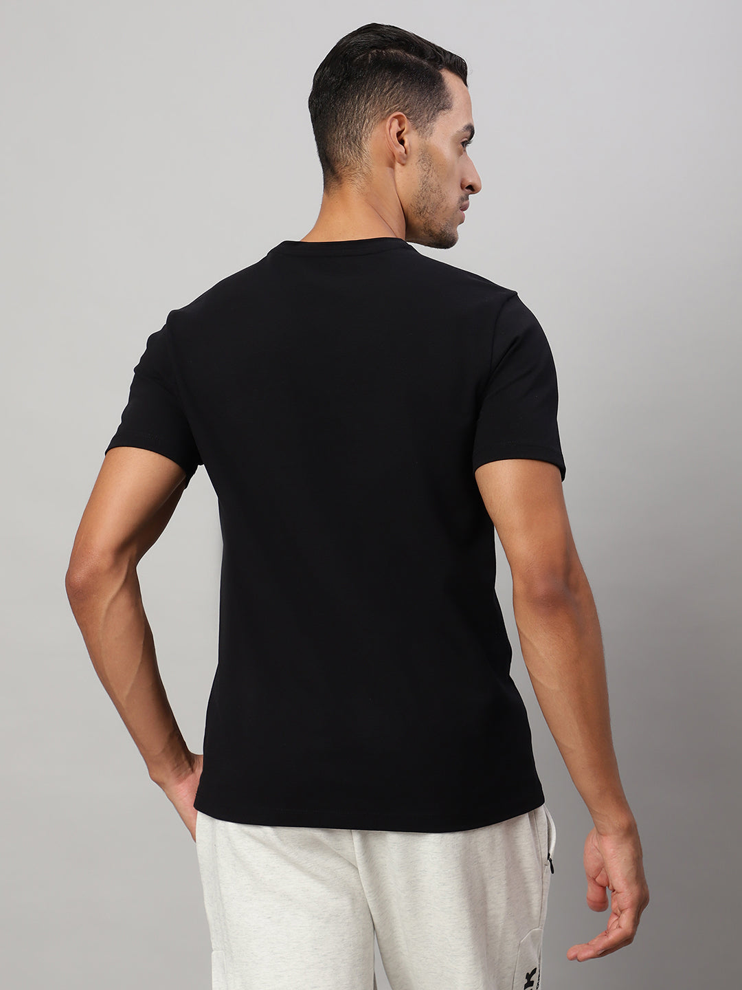 Mens Basic Round Neck Printed T Shirt