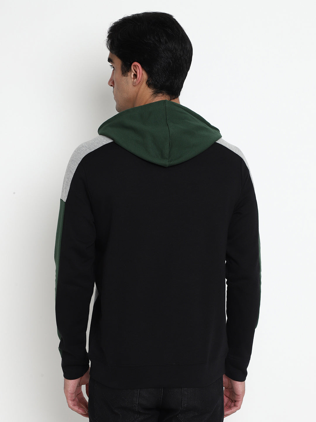 Men Color Black Hoodie