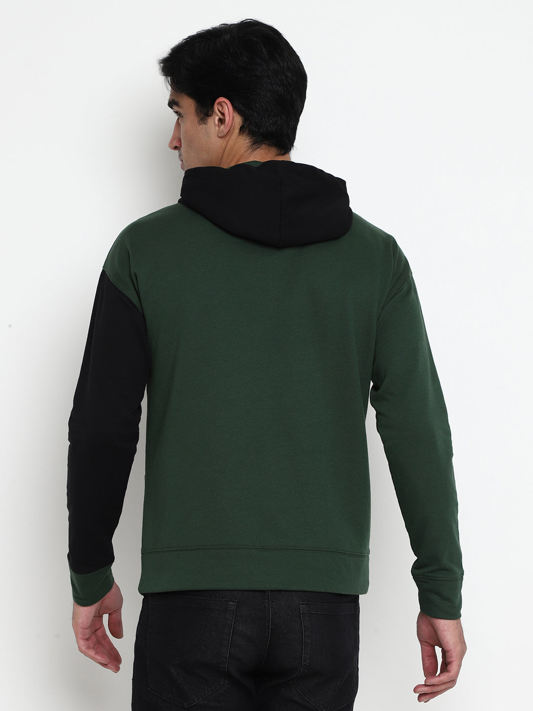 Men Color Black Hoodie