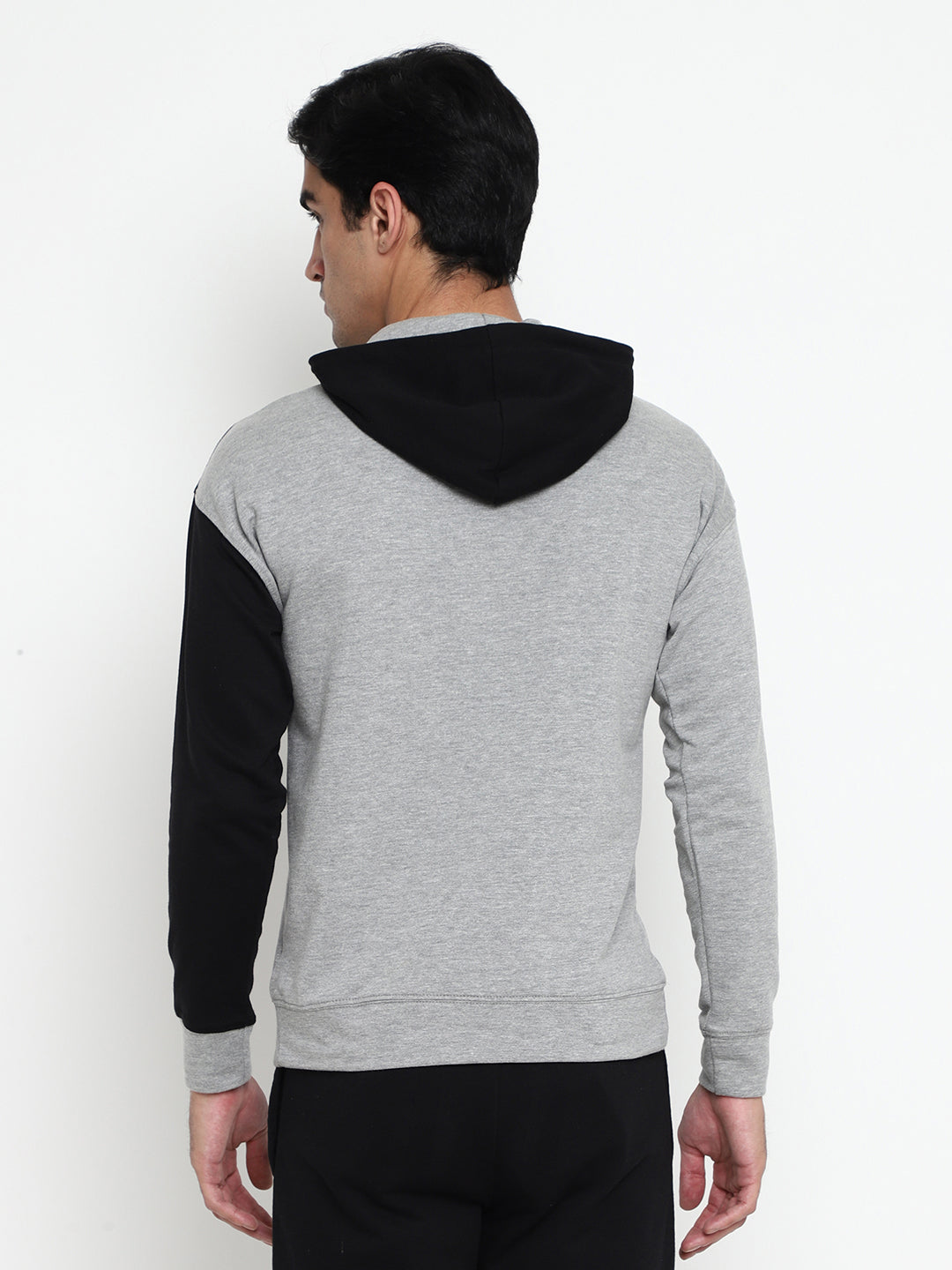 Men Color Black Hoodie