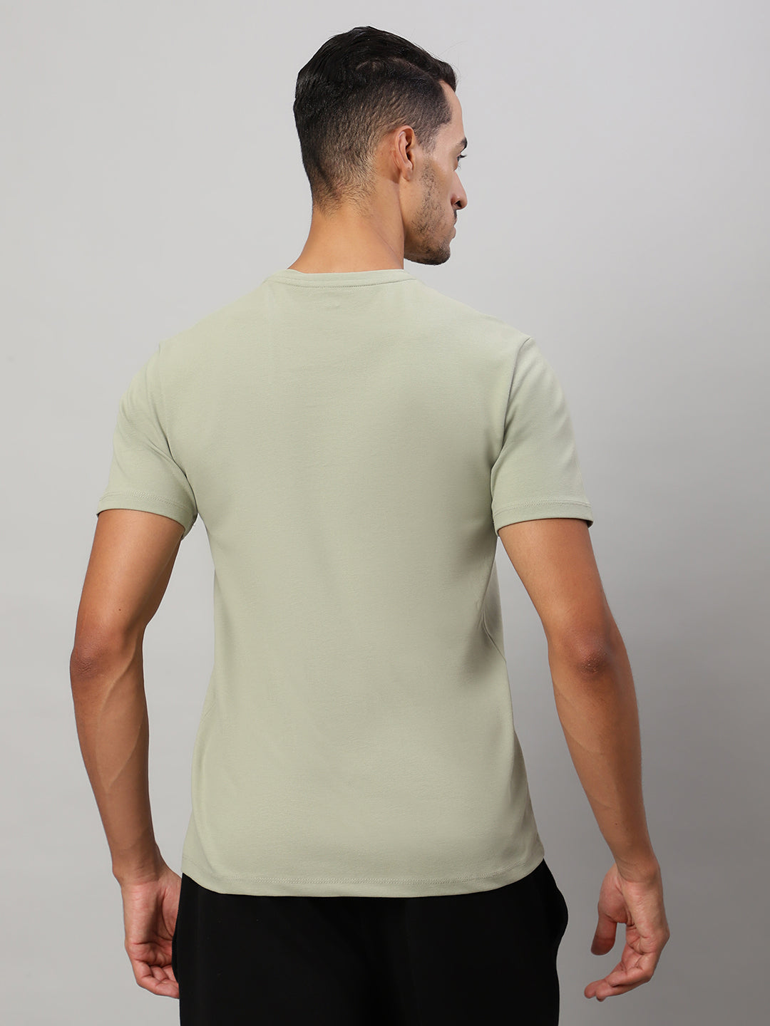 Mens Basic Round Neck Printed T Shirt