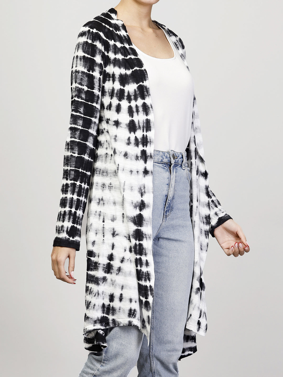 Womens Printed Full Sleeves Long Shrug