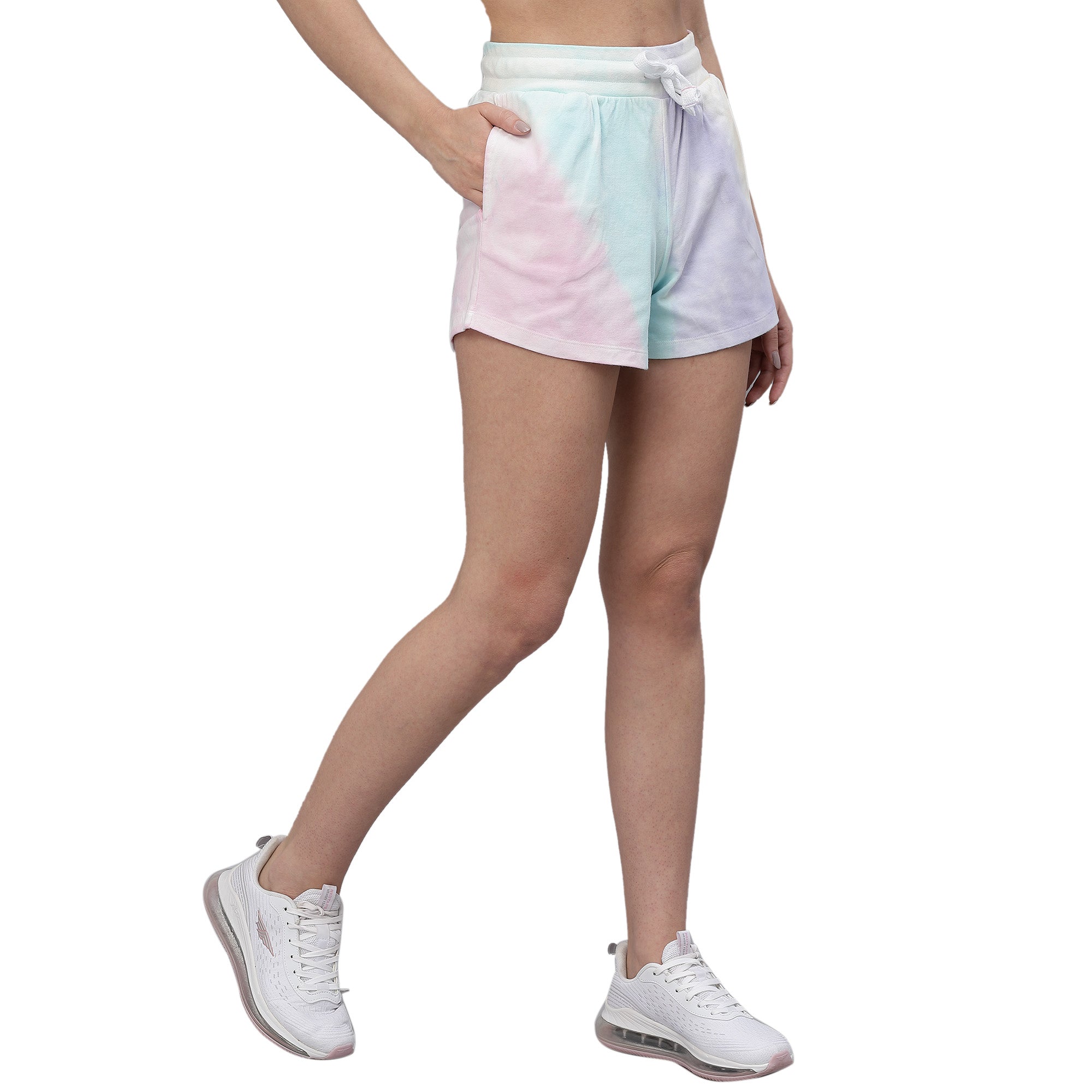 Womens Stripe Tie n Dye Shorts