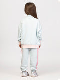 Nimble White & Pink Solid Sweatshirt & Joggers For Girls|Set Of 1 | Cotton Polyester