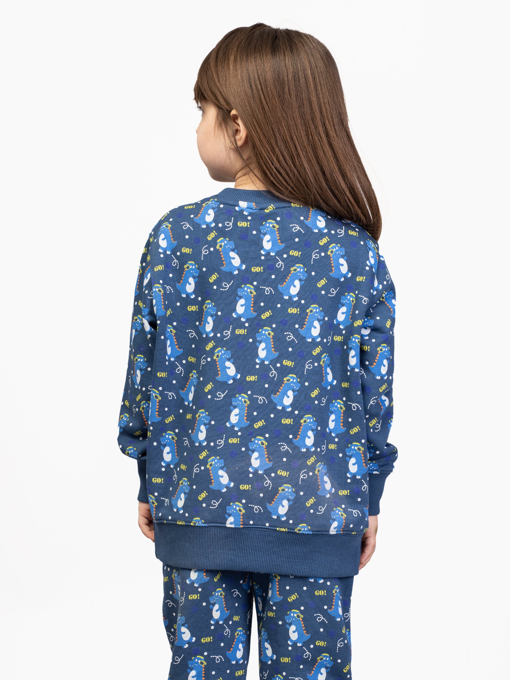 Nimble Printed Blue Sweatshirt & Joggers For Girls| Set Of 1 | Cotton Polyester