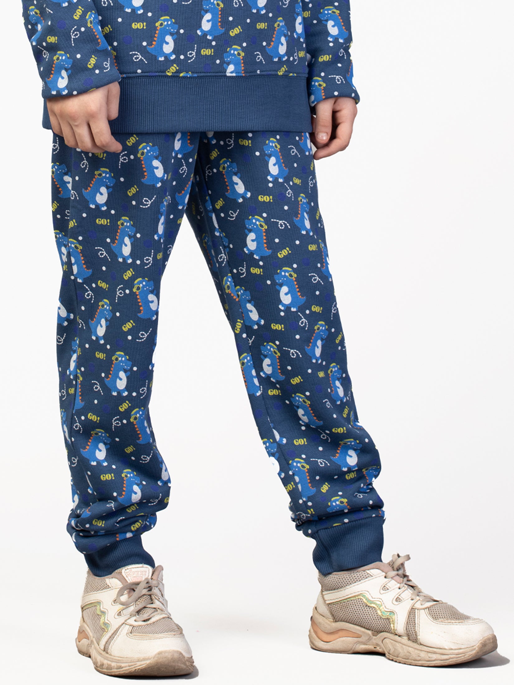 Nimble Printed Blue Sweashirt & Joggers For Girls| Set of 1 | Cotton Polyester