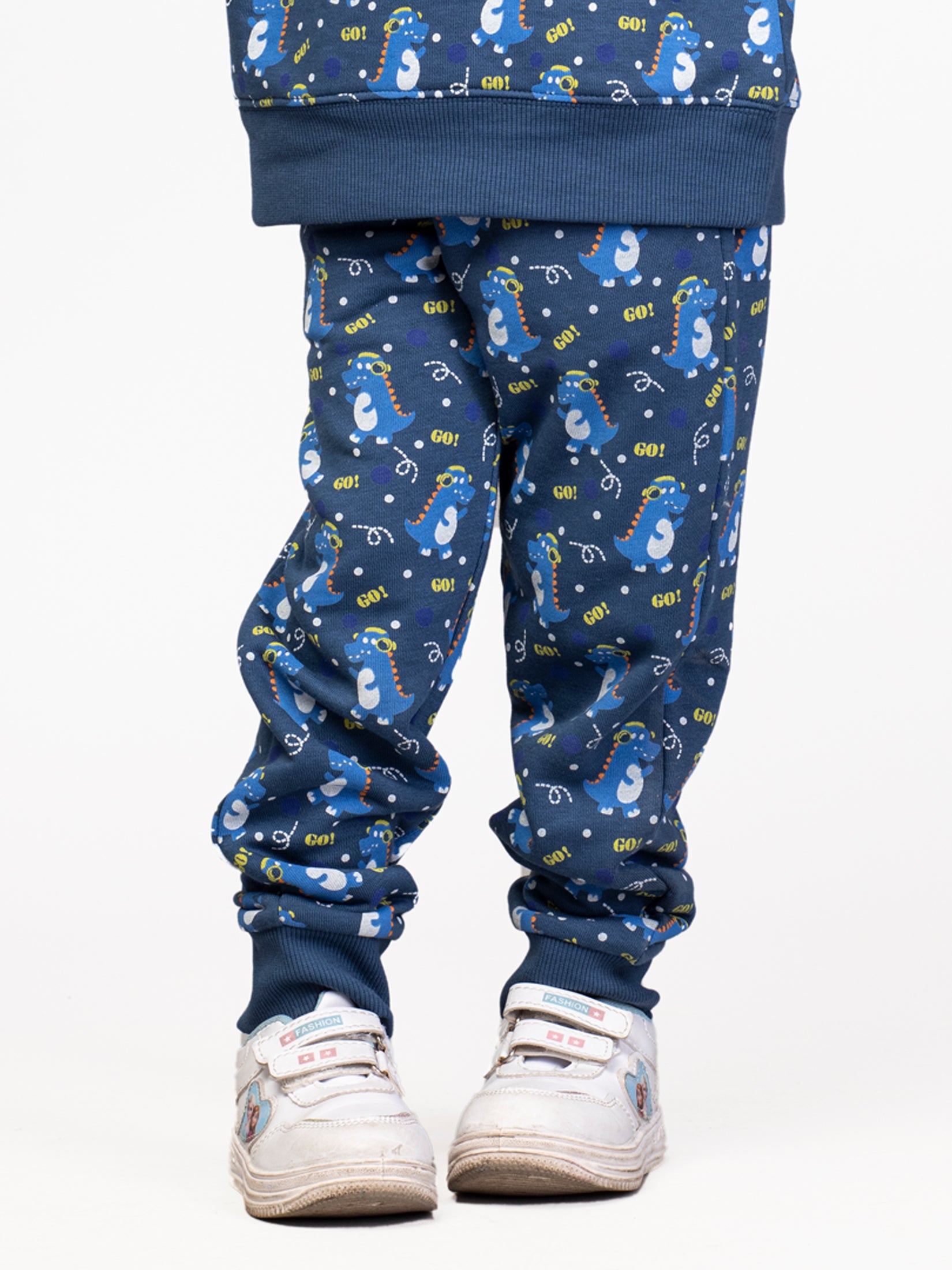 Nimble Printed Blue Sweatshirt & Joggers For Girls| Set Of 1 | Cotton Polyester