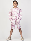 Tie n Die Sweatshirt with Shorts Co-Ords Set for Girls