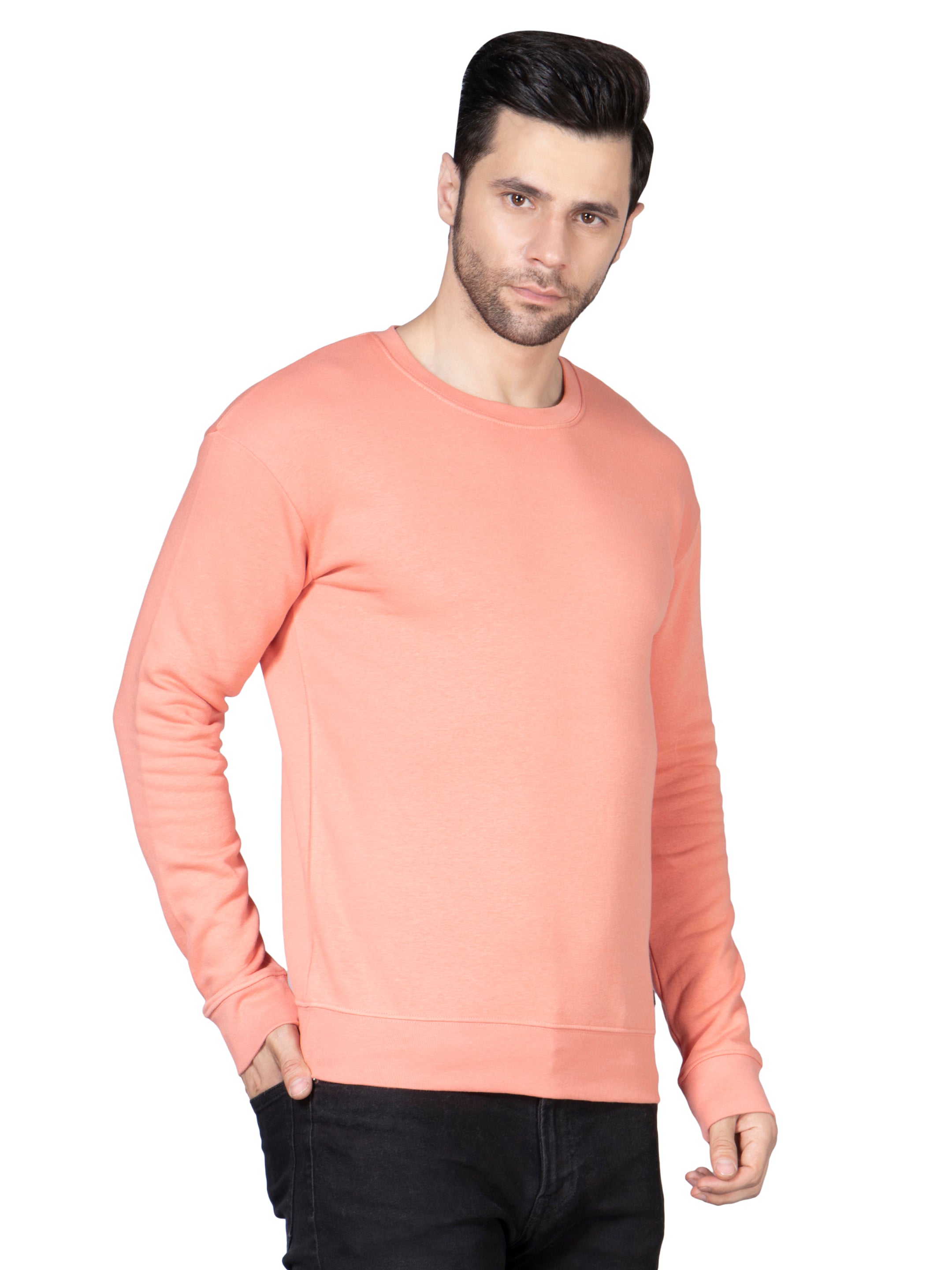 Mens Coral Full Sleeves Fleece Sweatshirt