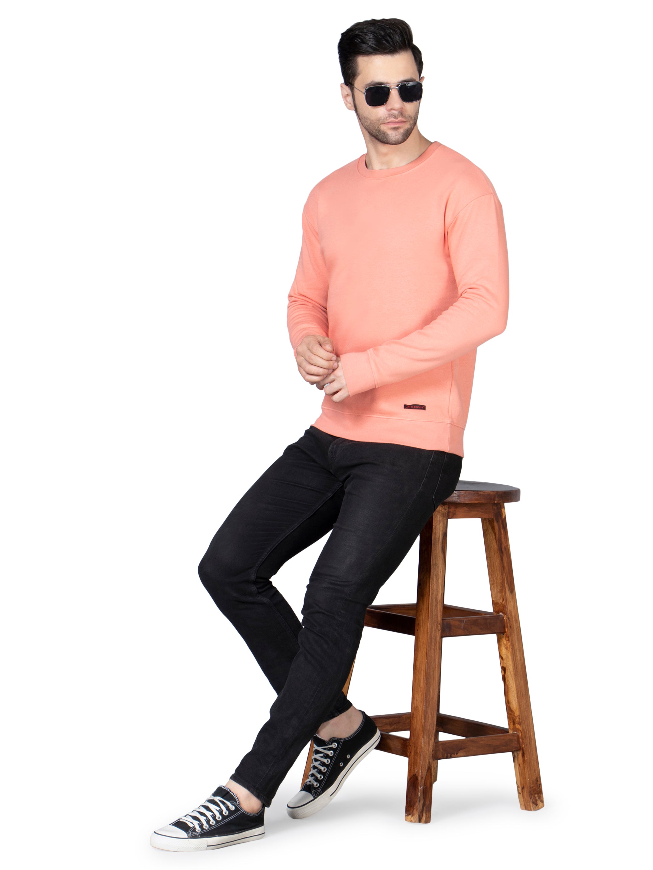 Mens Coral Full Sleeves Fleece Sweatshirt