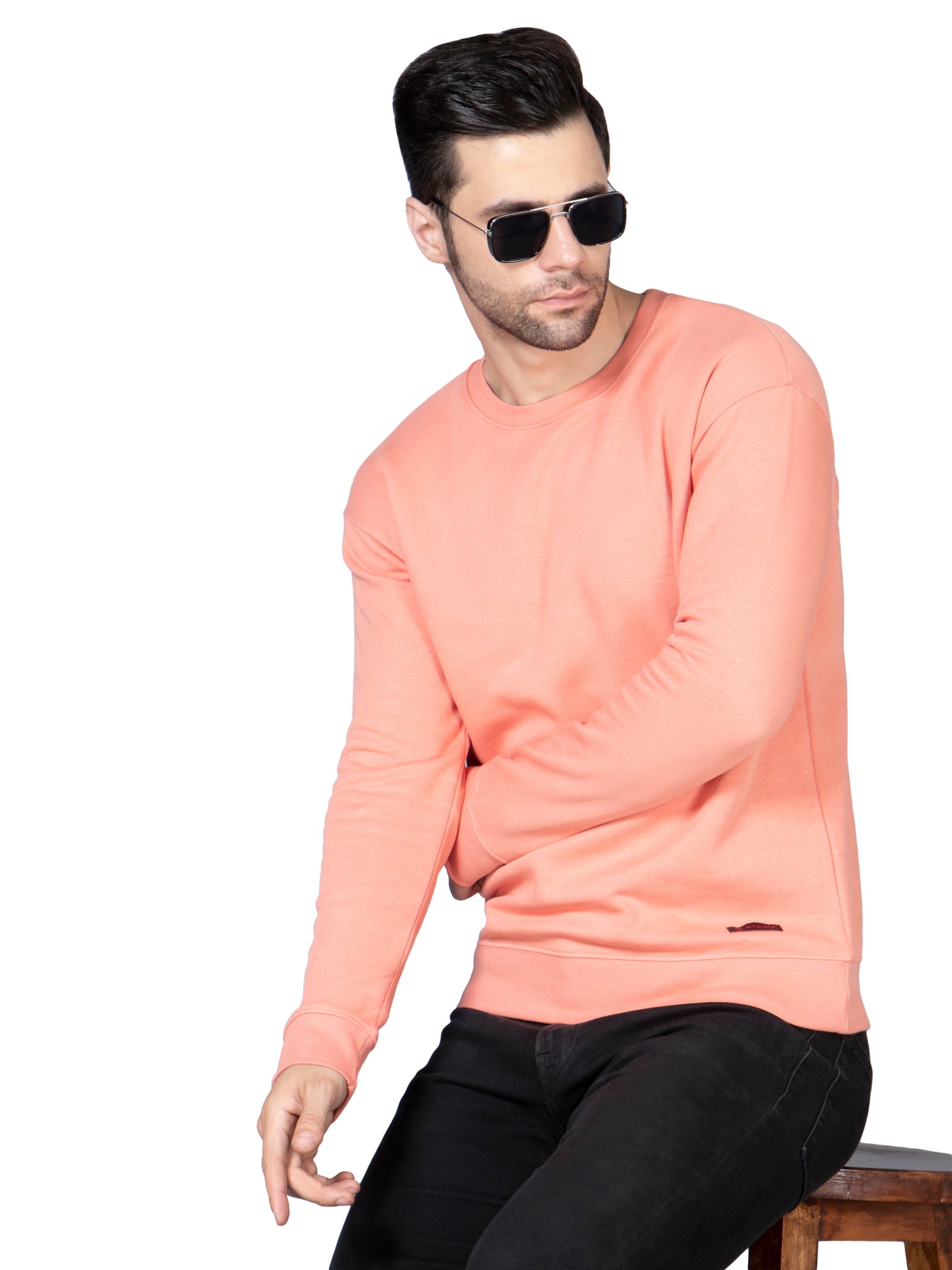 Mens Coral Full Sleeves Fleece Sweatshirt