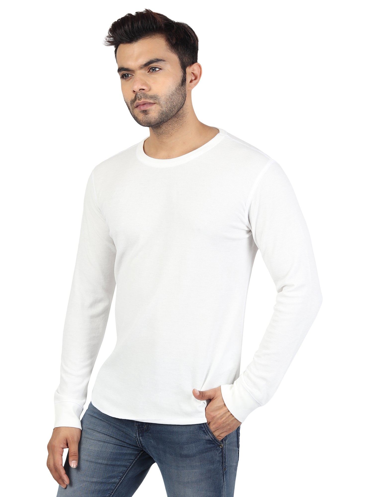 Mens Solid Full Sleeves T-Shirt