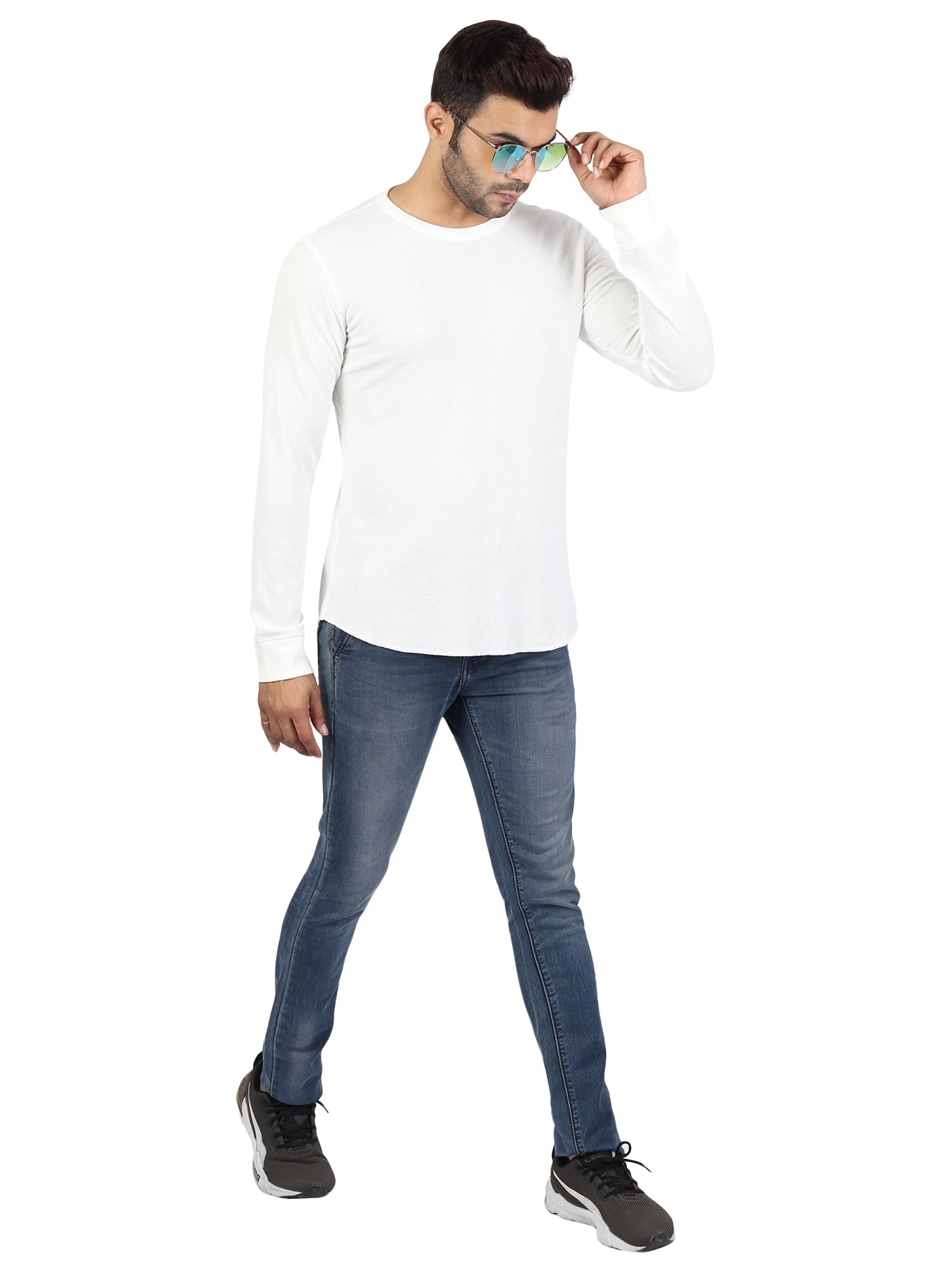 Mens Solid Full Sleeves T-Shirt