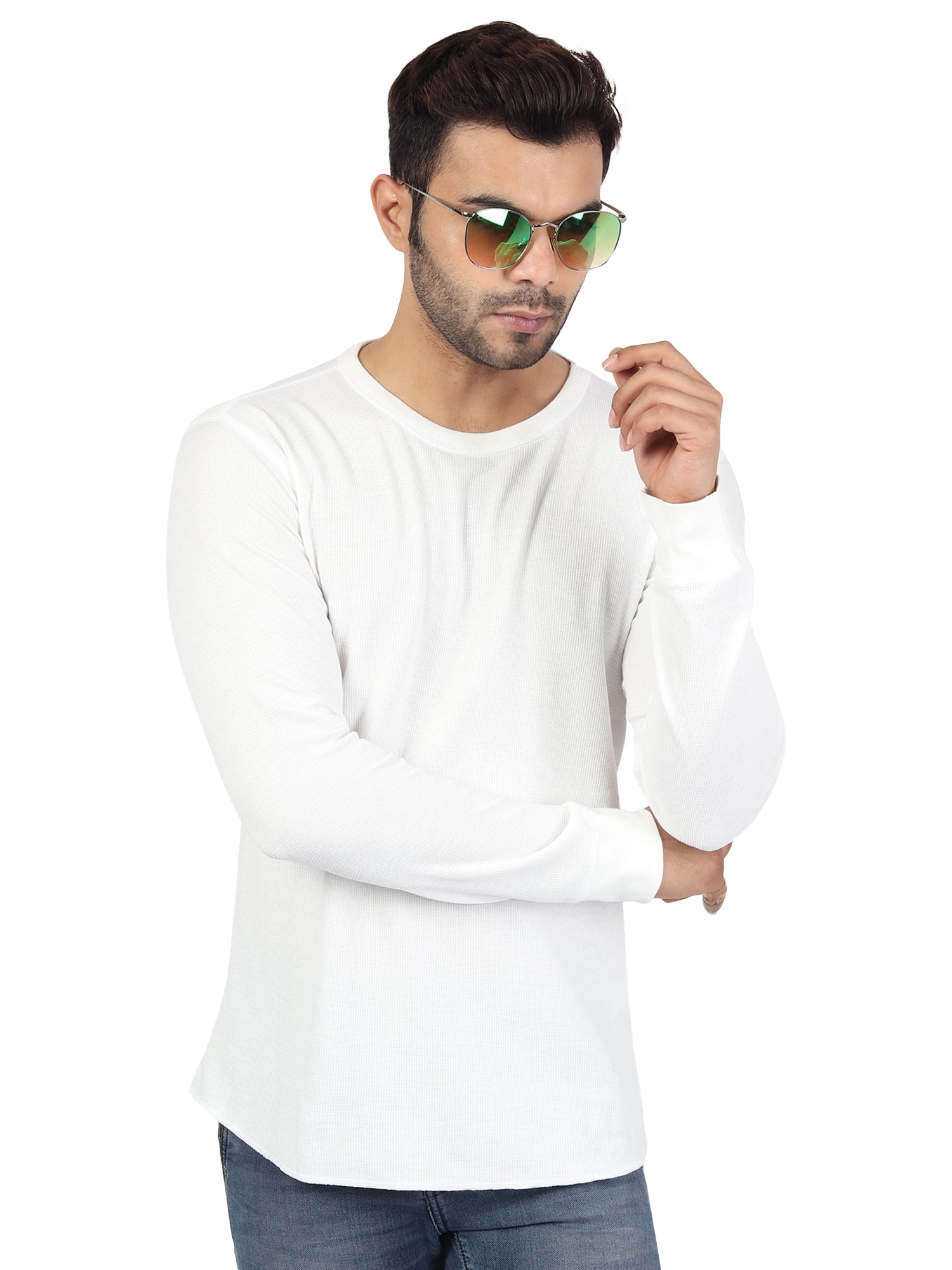 Mens Solid Full Sleeves T-Shirt